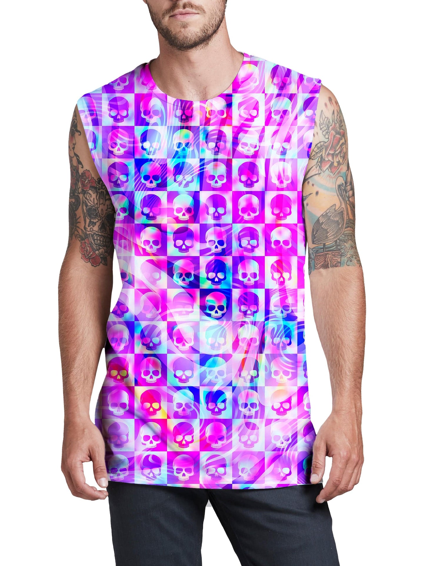 Skull Fam Pink Men's Muscle Tank, Art Design Works, | iEDM