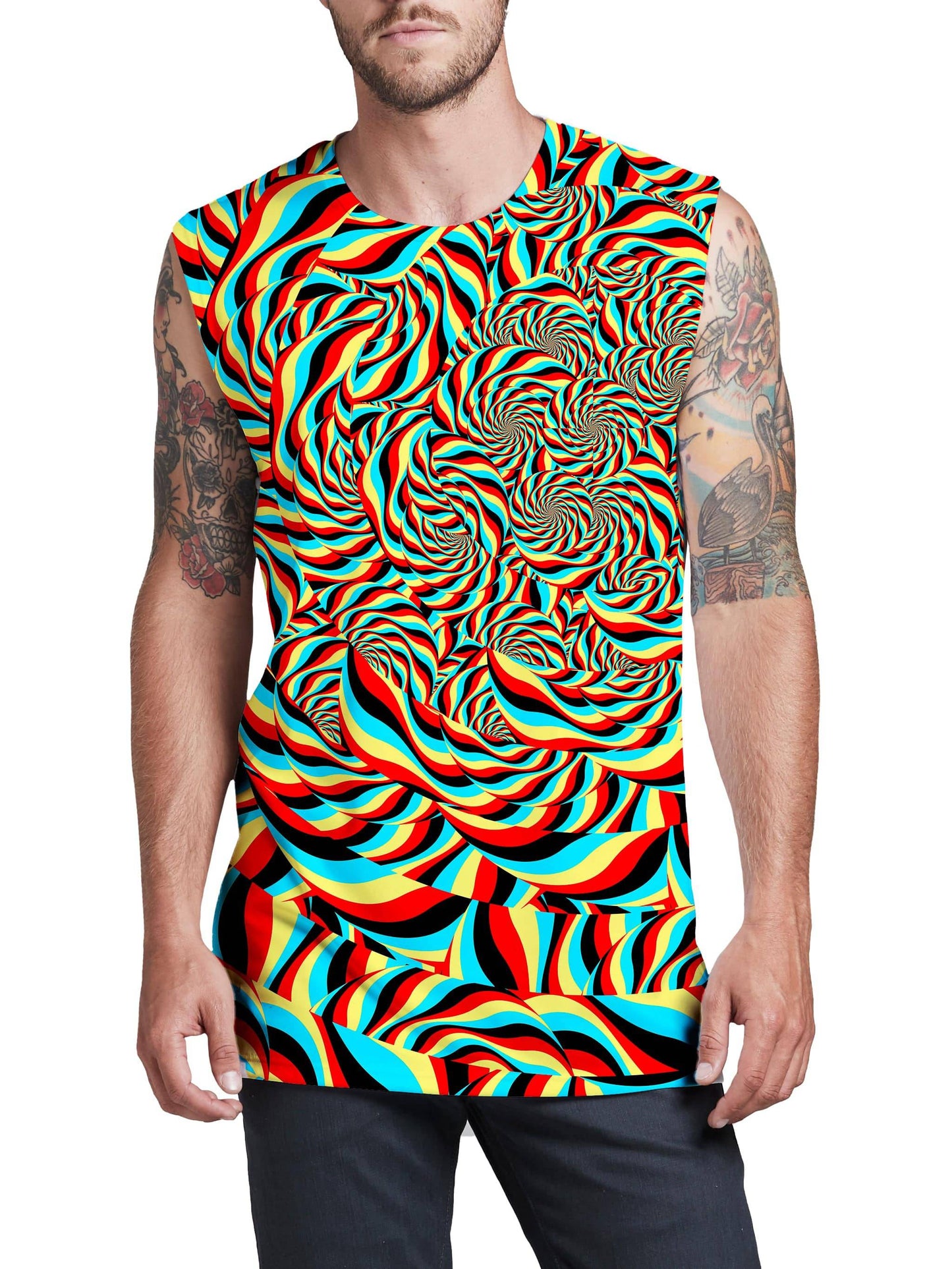 Trippy Swirl Men's Muscle Tank, Art Design Works, | iEDM