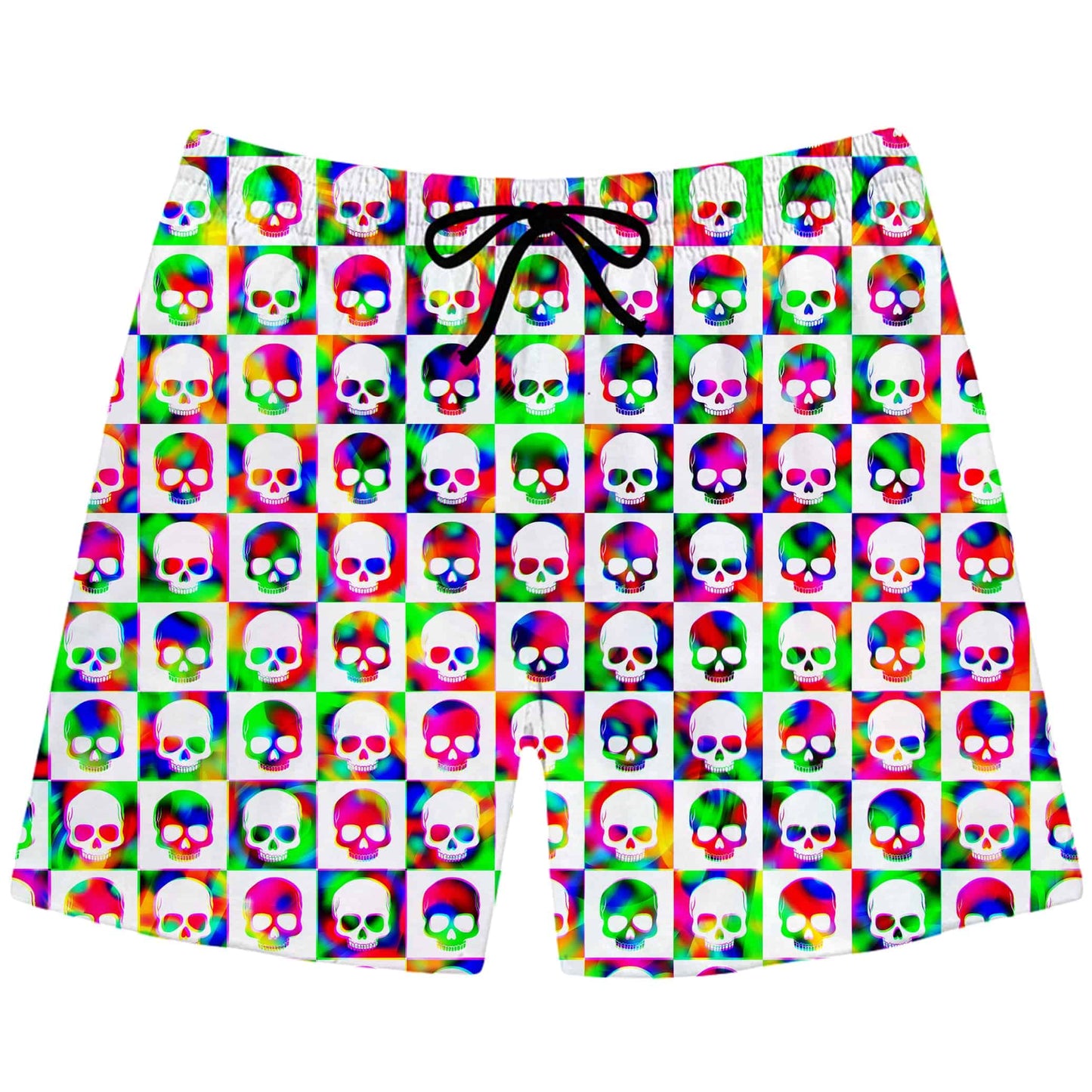 Skull Fam Green Swim Trunks, Art Design Works, | iEDM