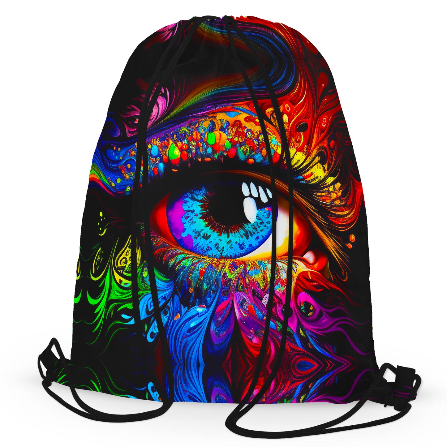 Colorful Eyes Psychedelic Drawstring Bag, iEDM, | iEDM