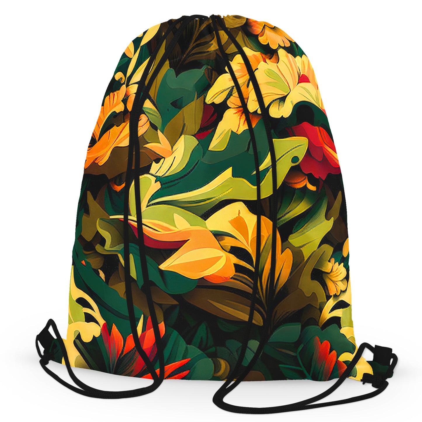 Floral Camo Pattern 01 Drawstring Bag, iEDM, | iEDM