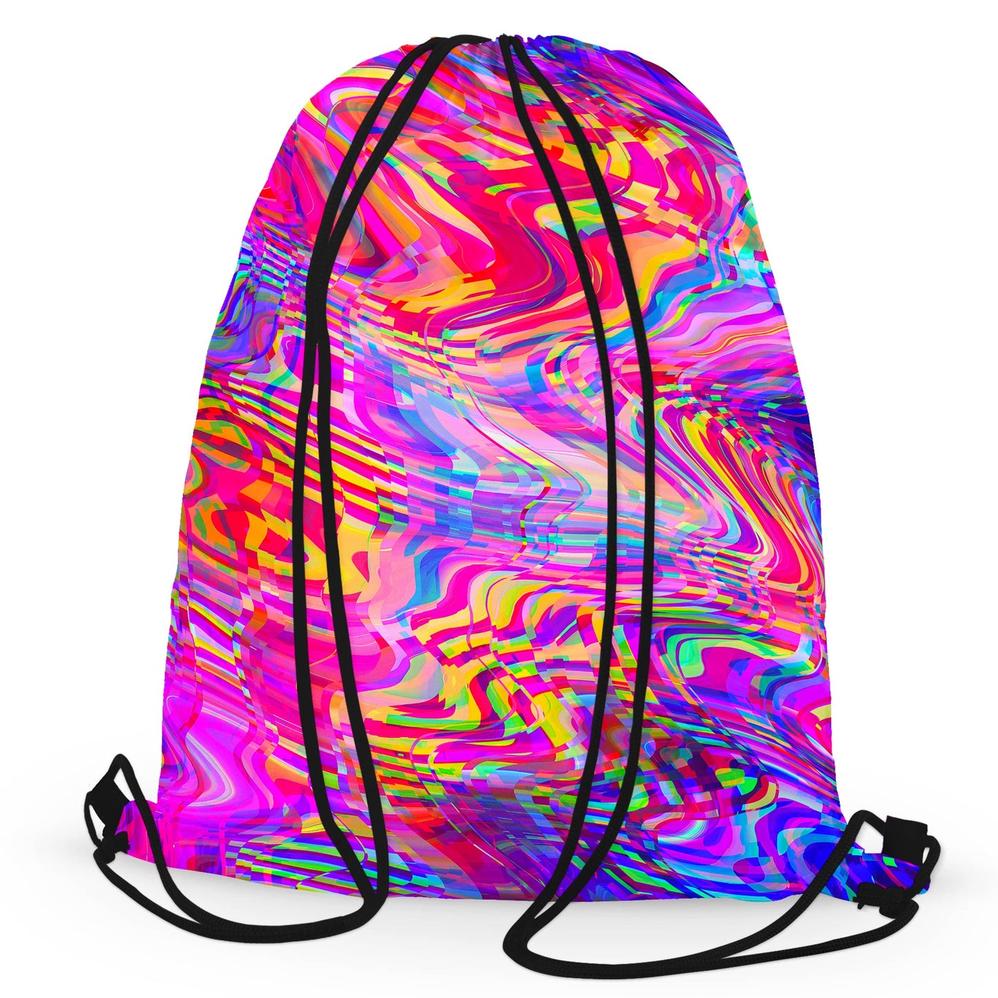Glitch Waves Drawstring Bag, Art Design Works, | iEDM