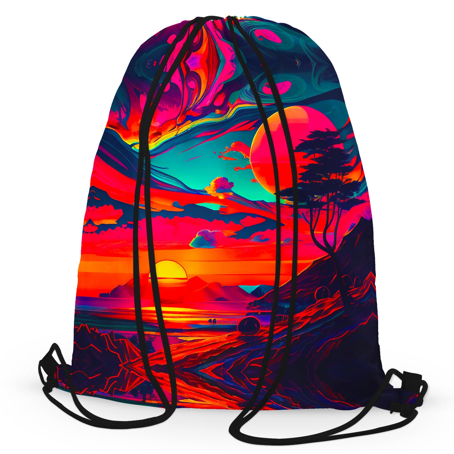 Psychdelic Sunset 02 Drawstring Bag, iEDM, | iEDM