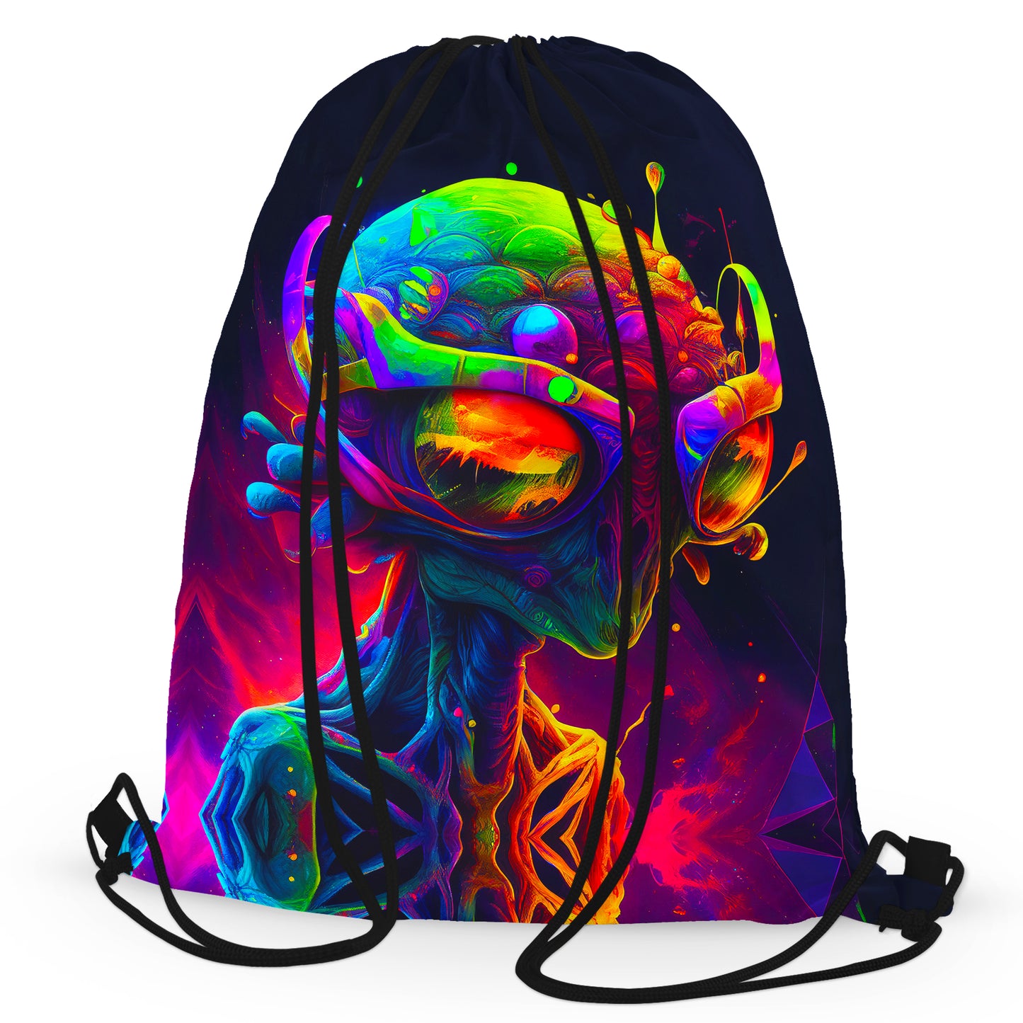 Psychedelic Alien Drawstring Bag, iEDM, | iEDM