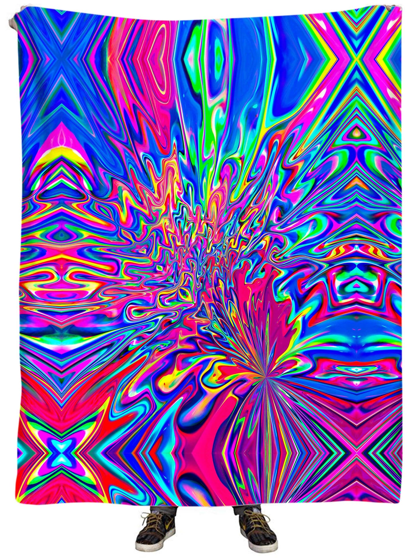 Sonic Blooming Plush Blanket, Psychedelic Pourhouse, | iEDM