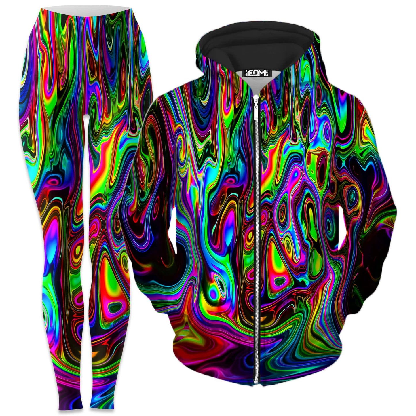 Acid Drop Zip-Up Hoodie and Leggings Combo, Psychedelic Pourhouse, | iEDM