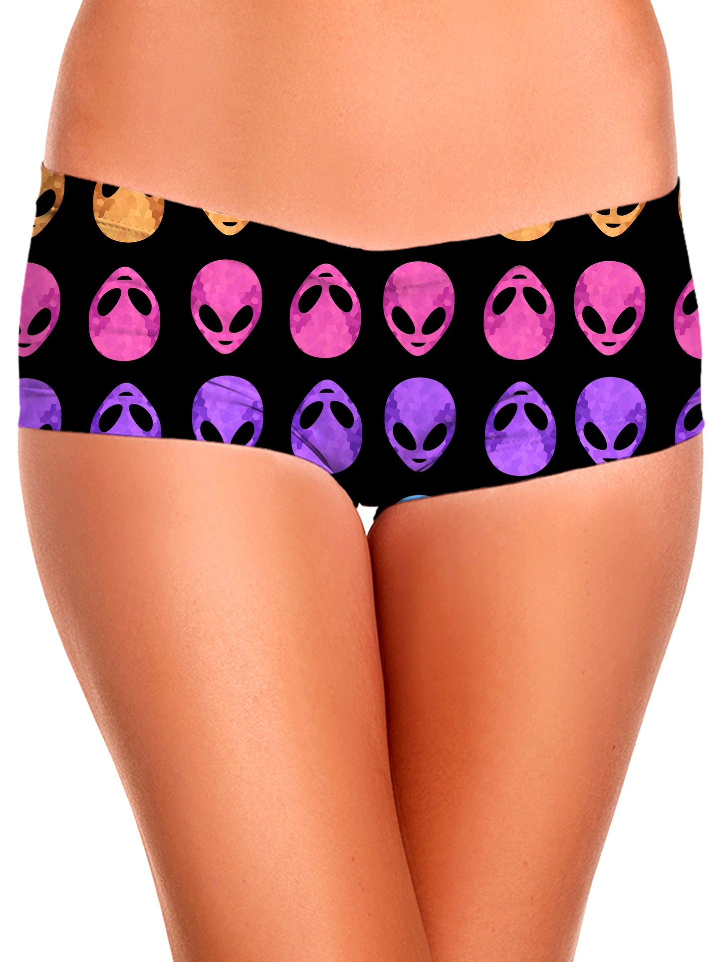 Alien Pattern Crop Top and Booty Shorts Combo, Sartoris Art, | iEDM