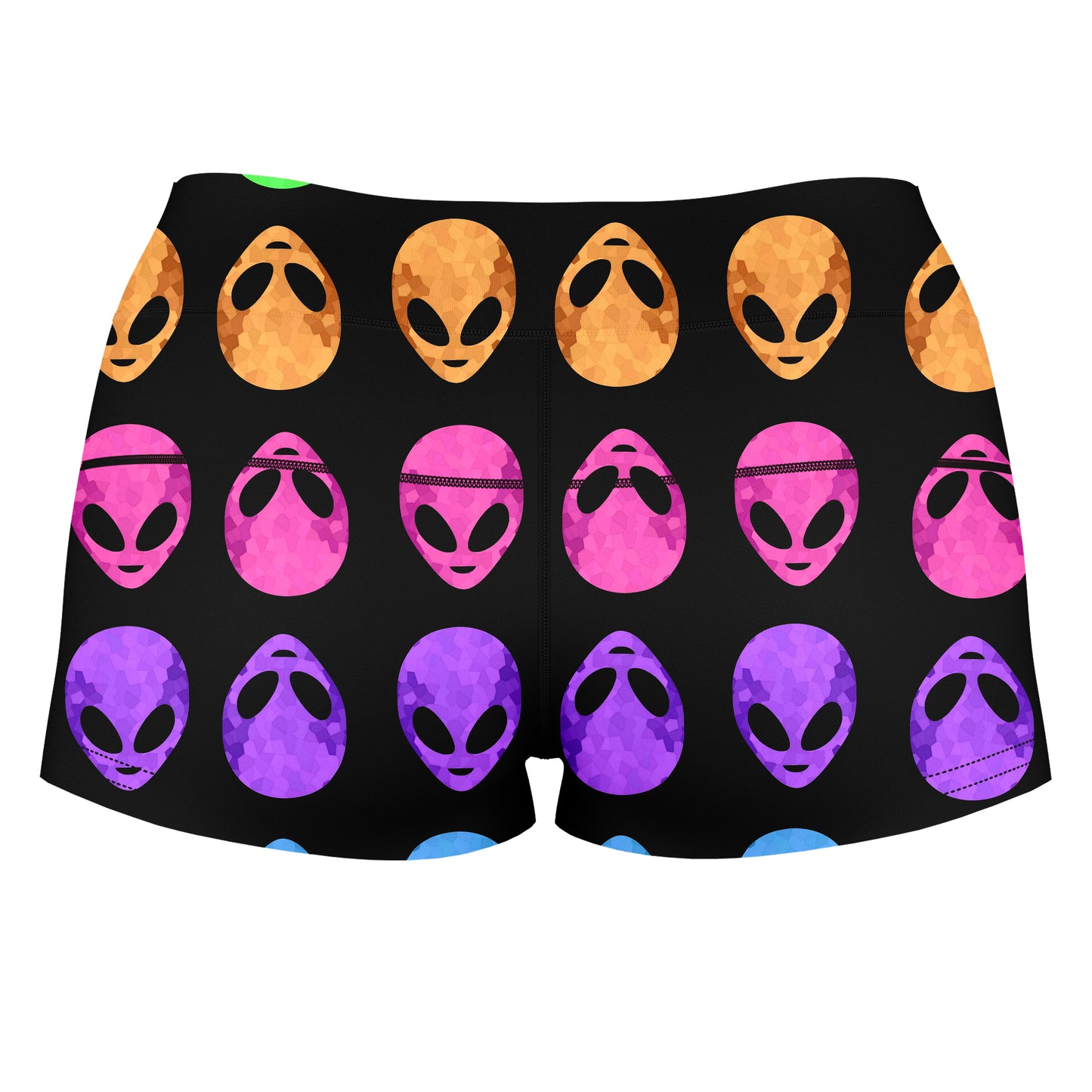 Alien Pattern High-Waisted Women's Shorts, Sartoris Art, | iEDM