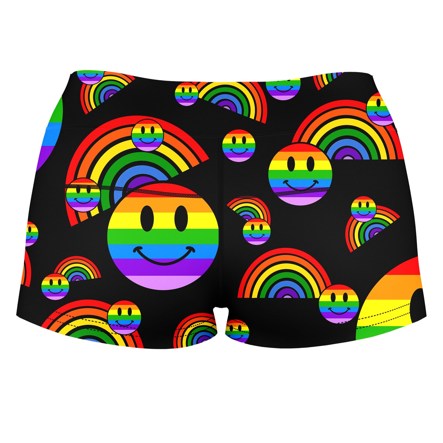 Rainbow Love High-Waisted Women's Shorts, Sartoris Art, | iEDM