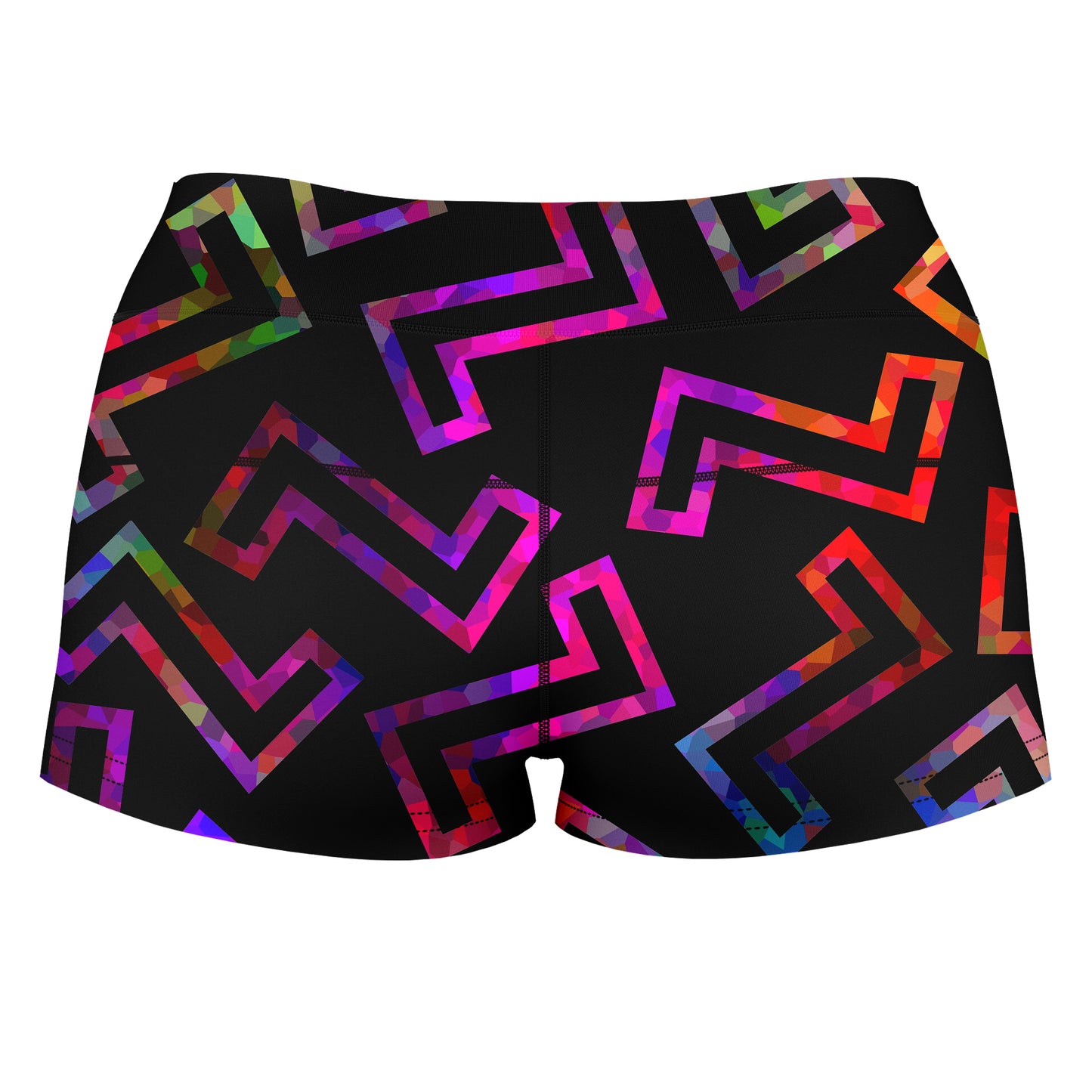 Sparkle Geometric High-Waisted Women's Shorts, Sartoris Art, | iEDM