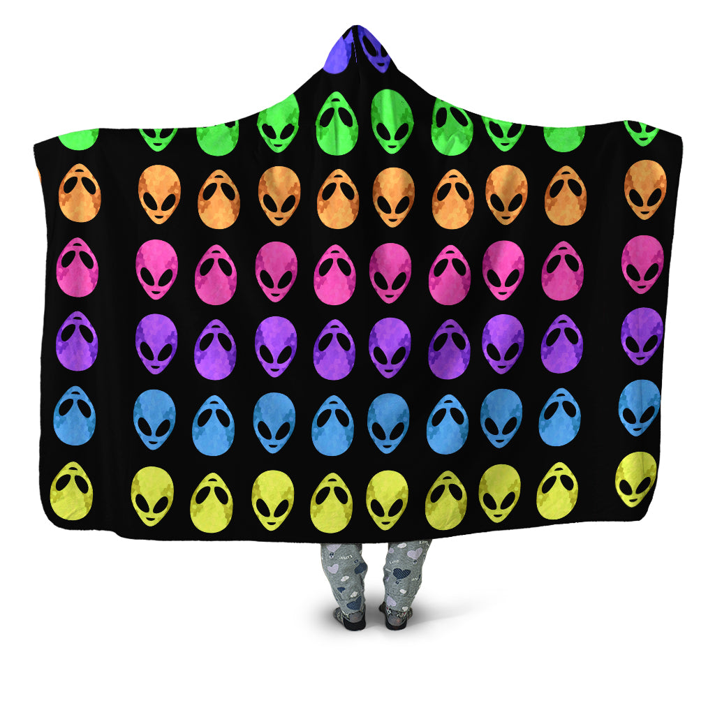 Alien Pattern Hooded Blanket, Sartoris Art, | iEDM