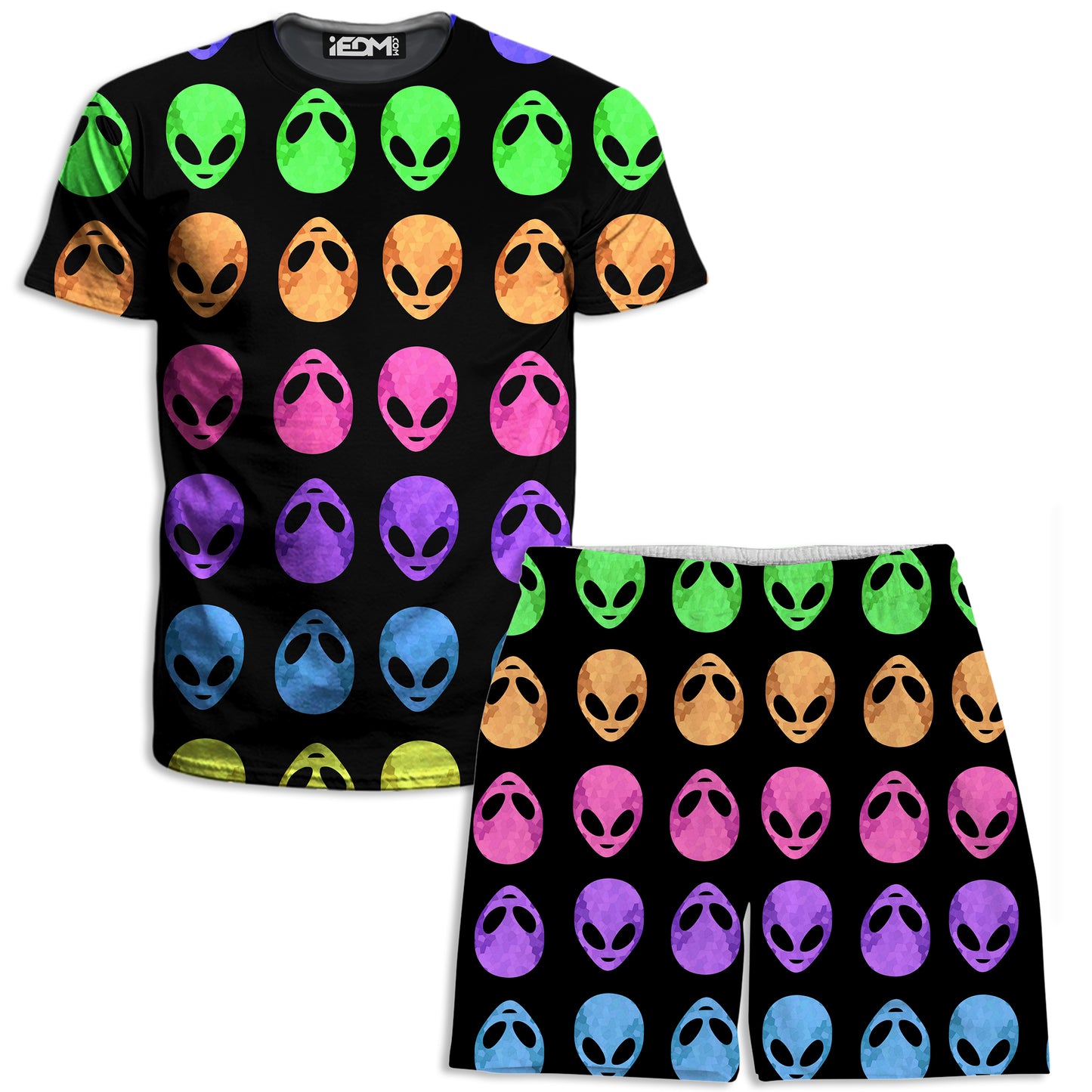 Alien Pattern T-Shirt and Shorts Combo, Sartoris Art, | iEDM
