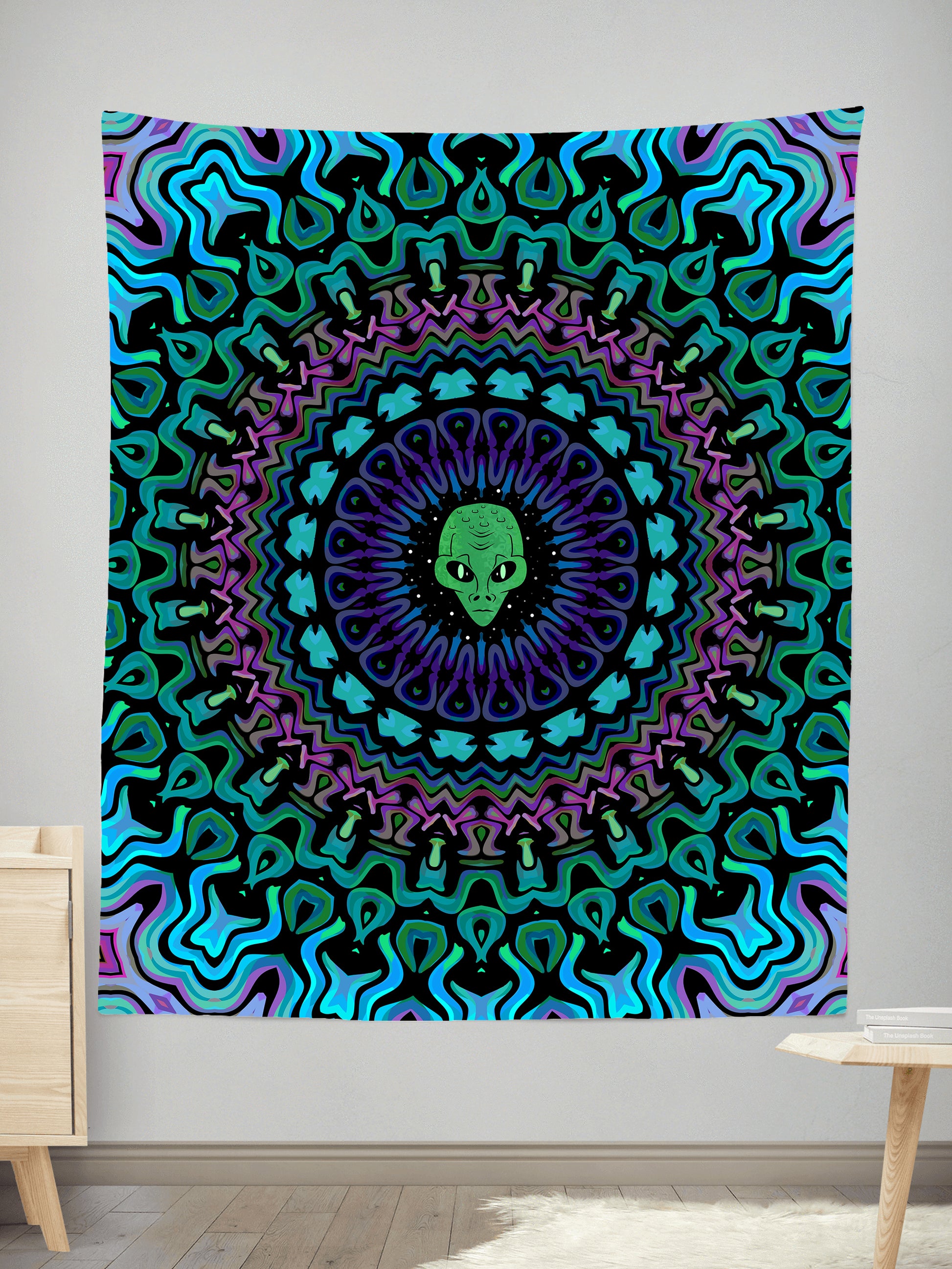 Alien Kaleidoscope Tapestry, Sartoris Art, | iEDM