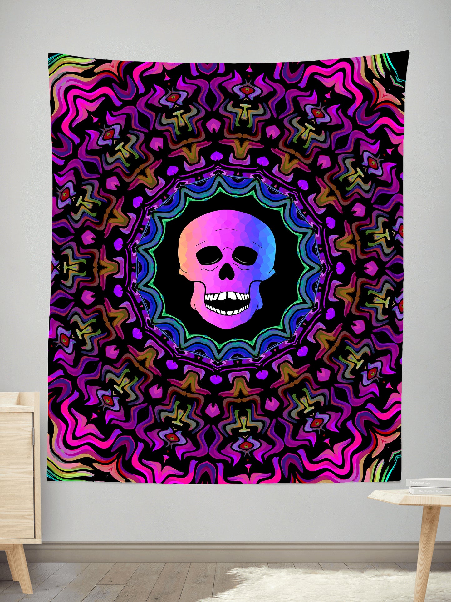 Chillin Skull Tapestry, Sartoris Art, | iEDM