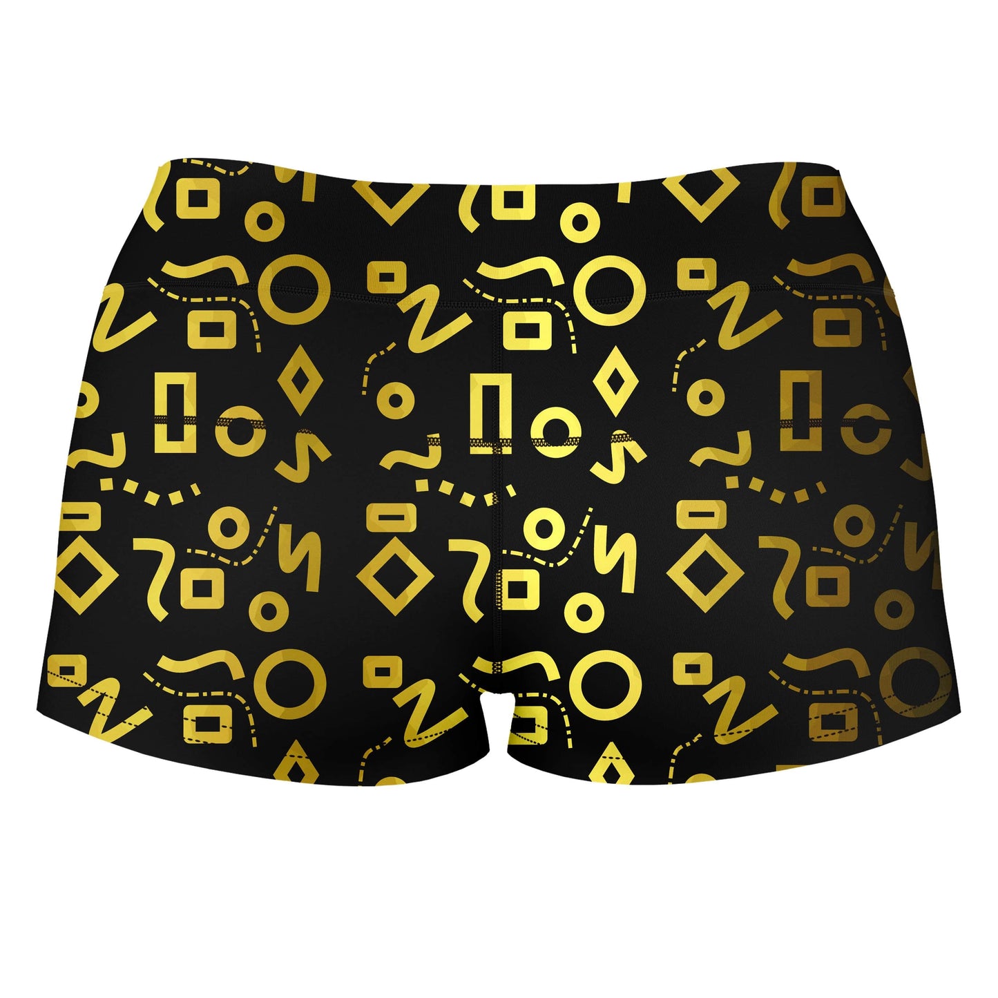Gold Mod Glam High-Waisted Women's Shorts, Sartoris Art, | iEDM