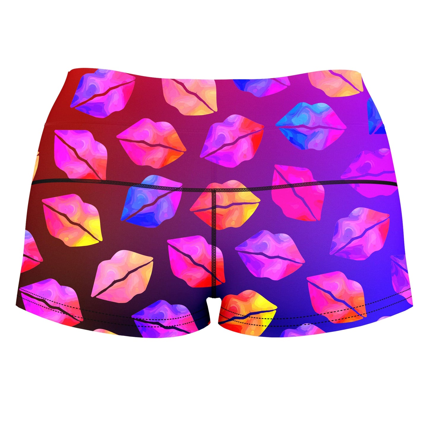Love Lips High-Waisted Women's Shorts, Sartoris Art, | iEDM