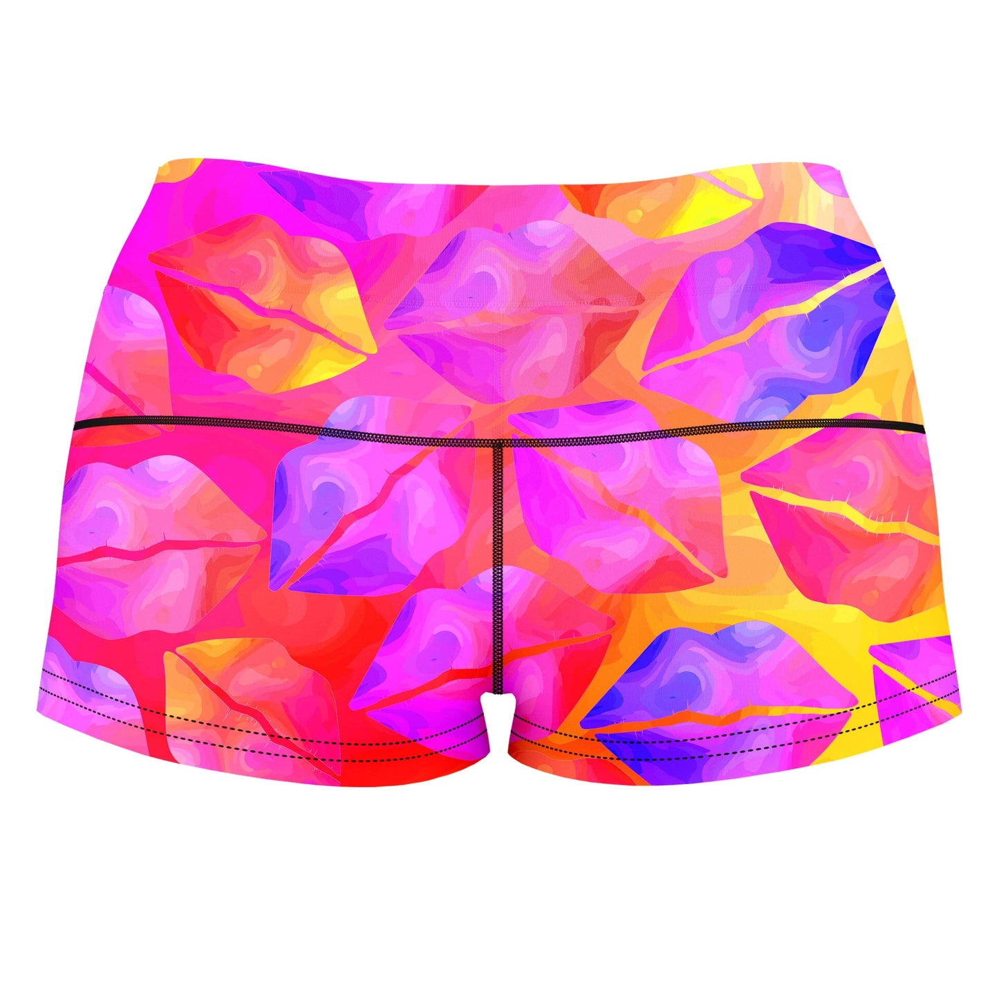 Passionate Kisses High-Waisted Women's Shorts, Sartoris Art, | iEDM