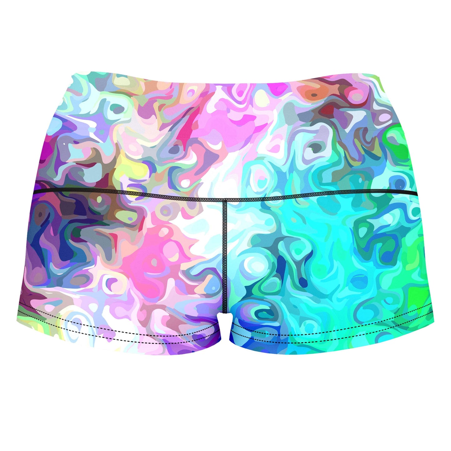 Pastel Confusion High-Waisted Women's Shorts, Sartoris Art, | iEDM