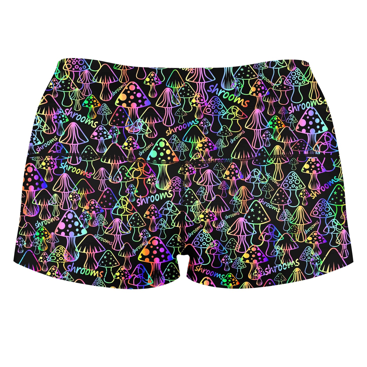 Psychedelic Shrooms High-Waisted Women's Shorts, Sartoris Art, | iEDM