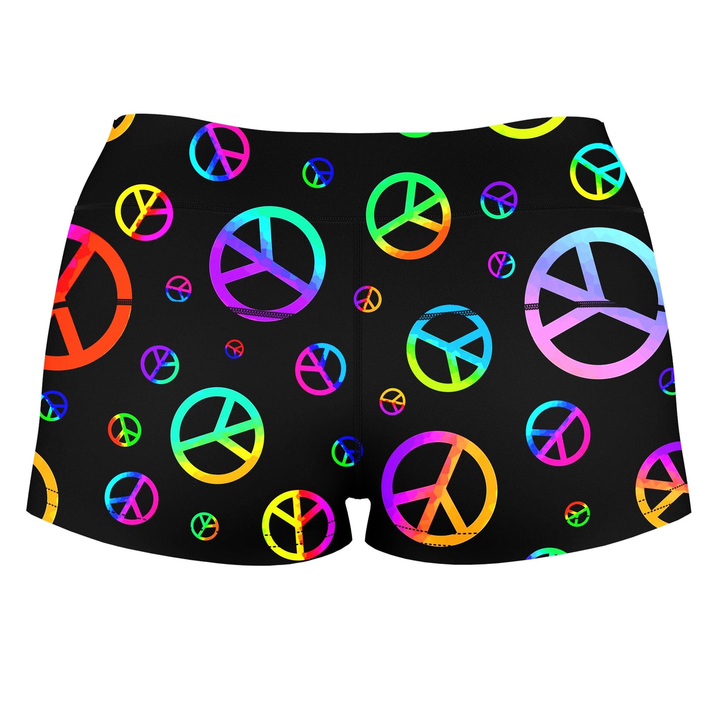 Signs of Peace High-Waisted Women's Shorts, Sartoris Art, | iEDM