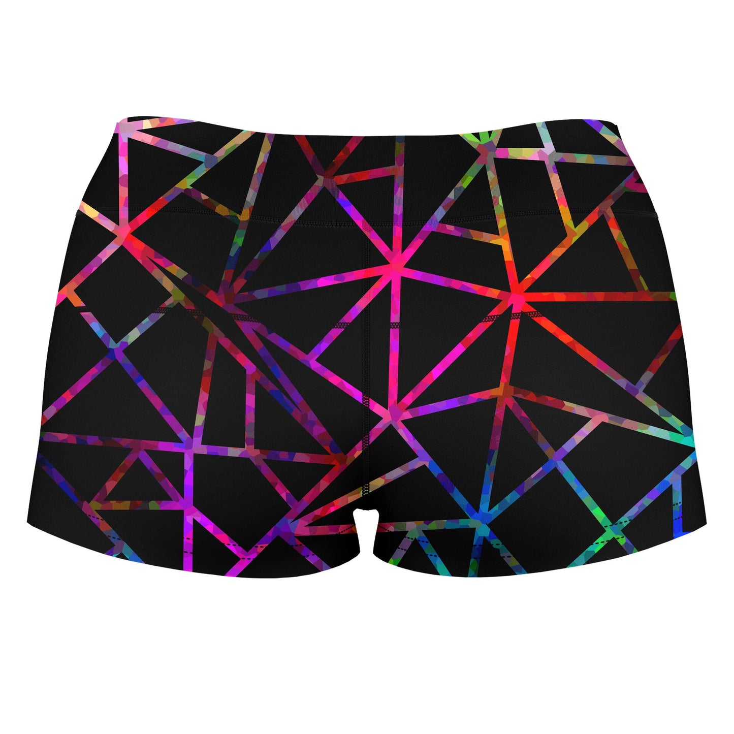 Webbed Geometric High-Waisted Women's Shorts, Sartoris Art, | iEDM