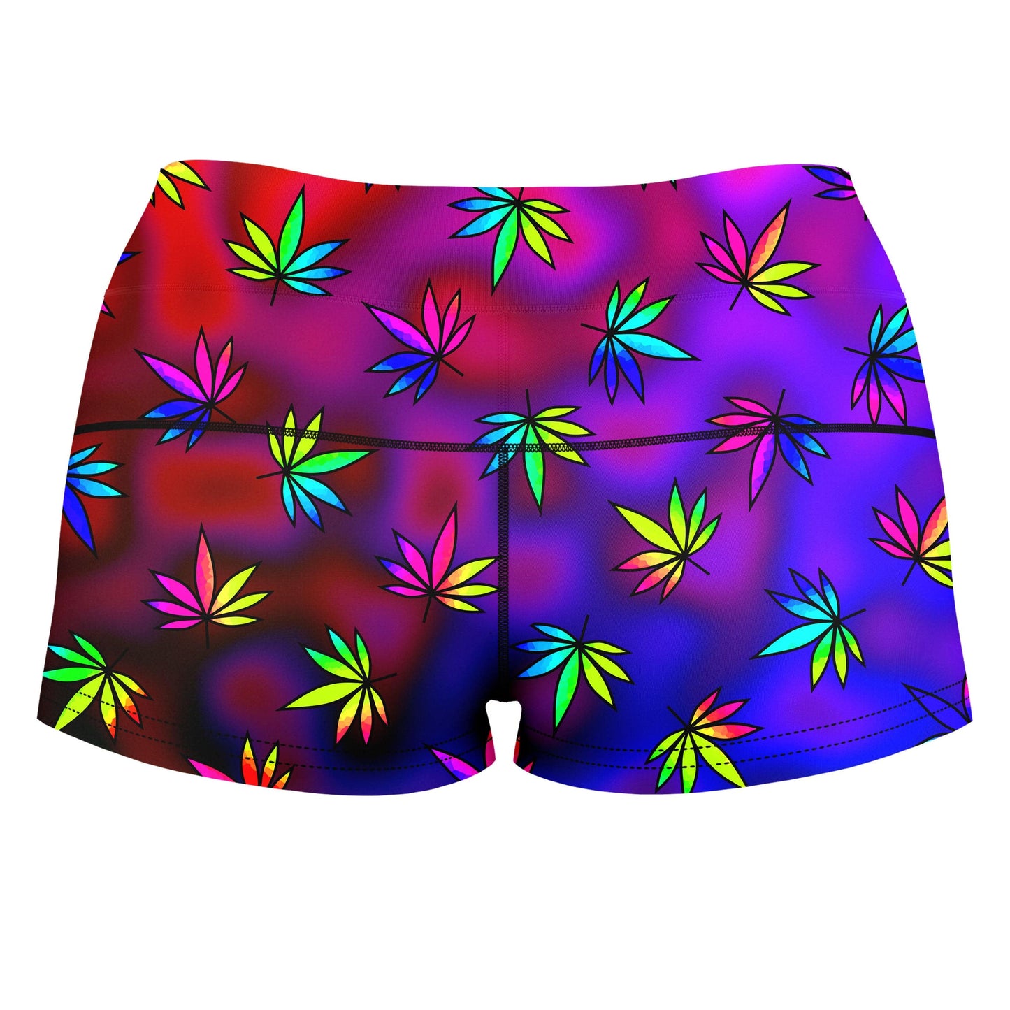 Weed Toss High-Waisted Women's Shorts, Sartoris Art, | iEDM