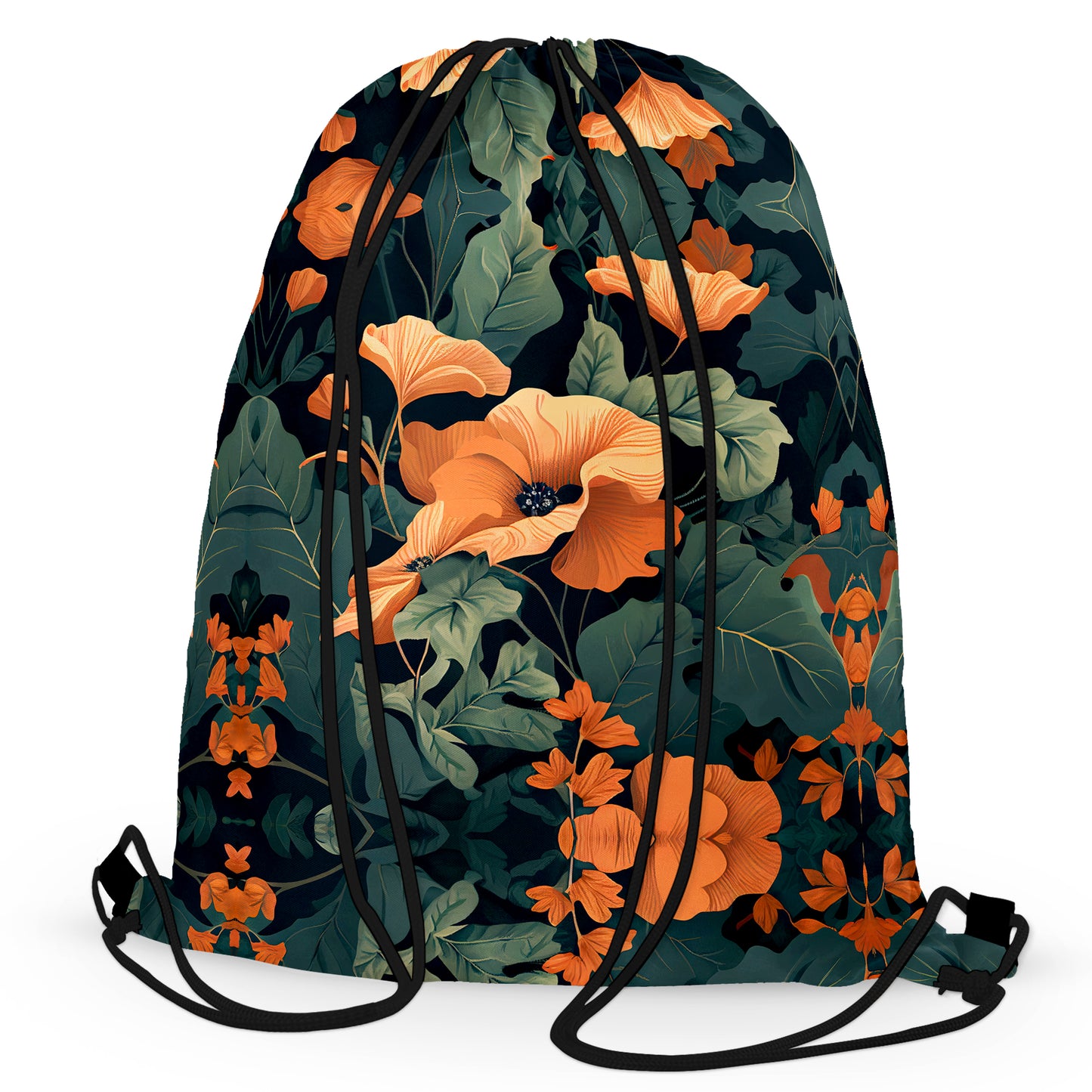 Tangerine Floral Drawstring Bag, iEDM, | iEDM