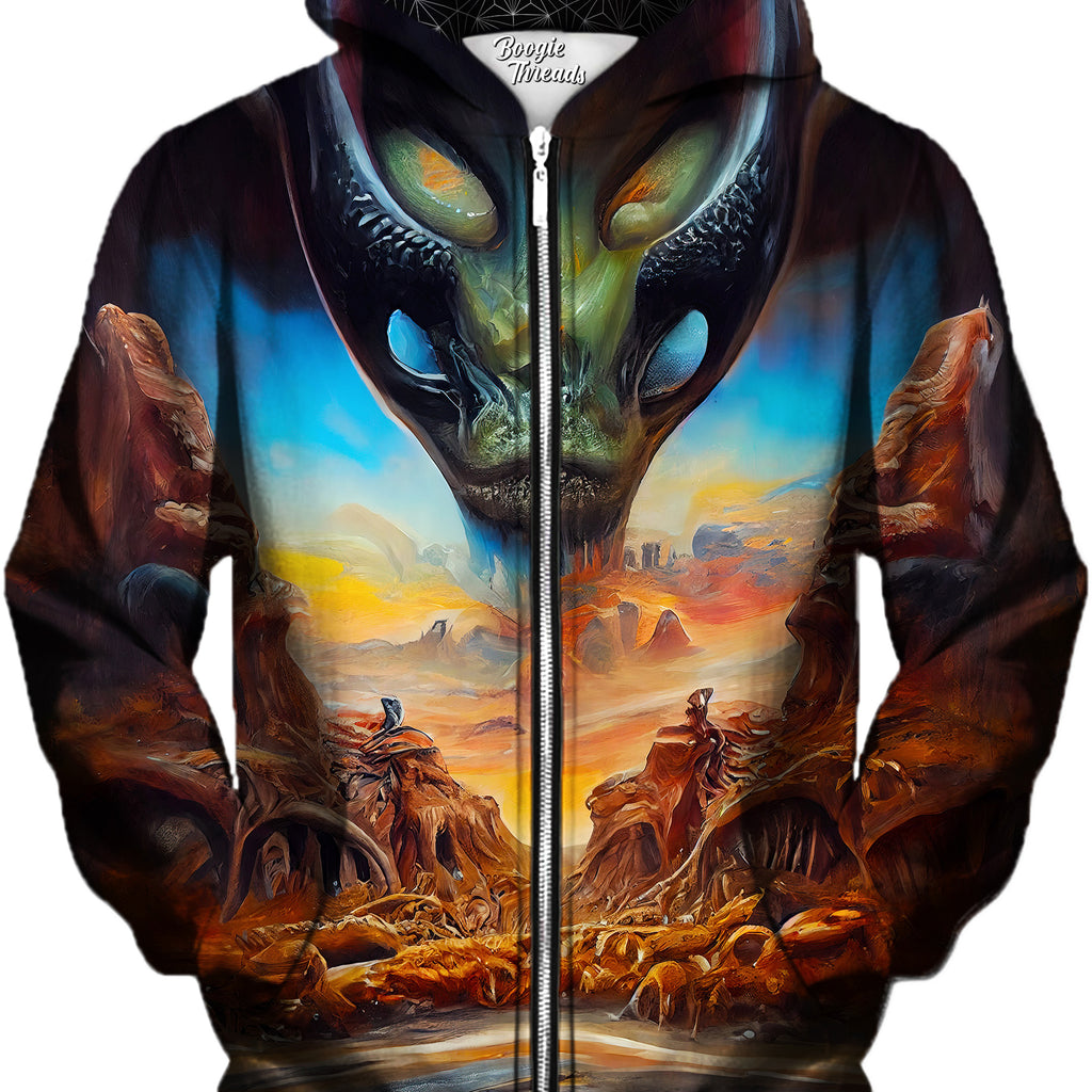 Abstract Dictator Unisex Zip-Up Hoodie, Gratefully Dyed, | iEDM