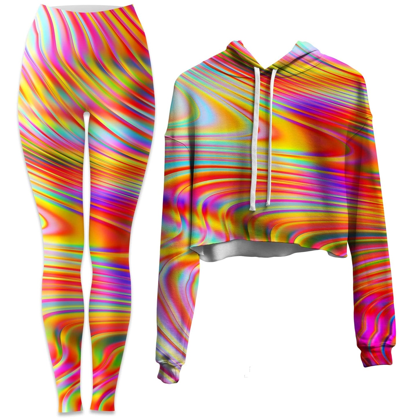 Afternoon Delight Crop Hoodie and Leggings Combo, Art Design Works, | iEDM