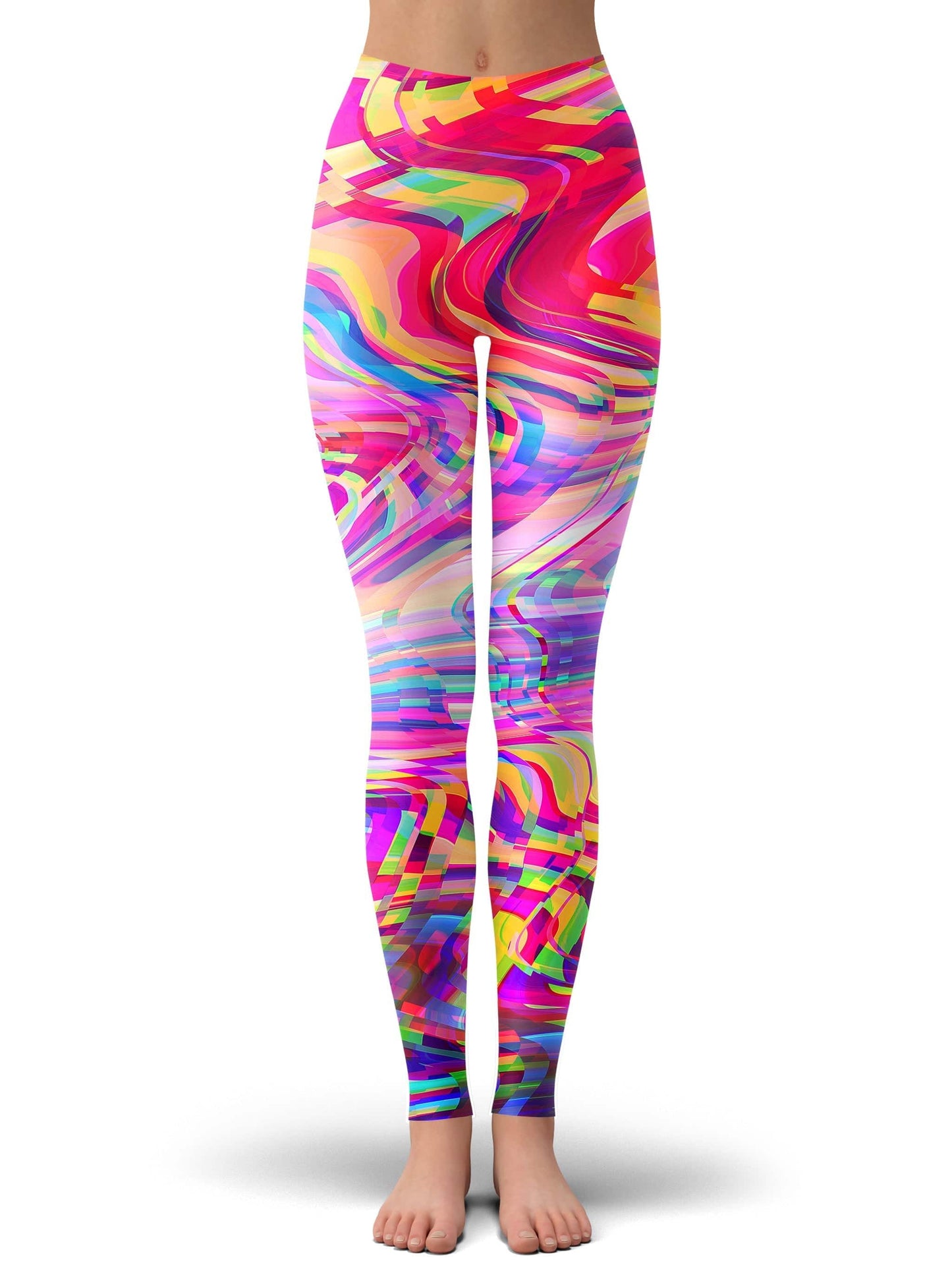 Glitch Waves Crop Top and Leggings Combo, Art Design Works, | iEDM