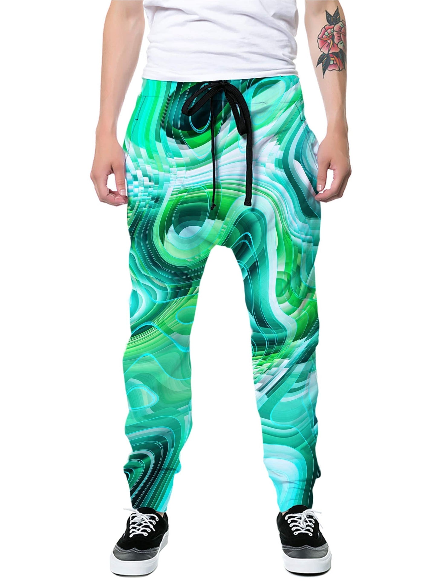 Green Schism Zip-Up Hoodie and Joggers Combo, Art Design Works, | iEDM