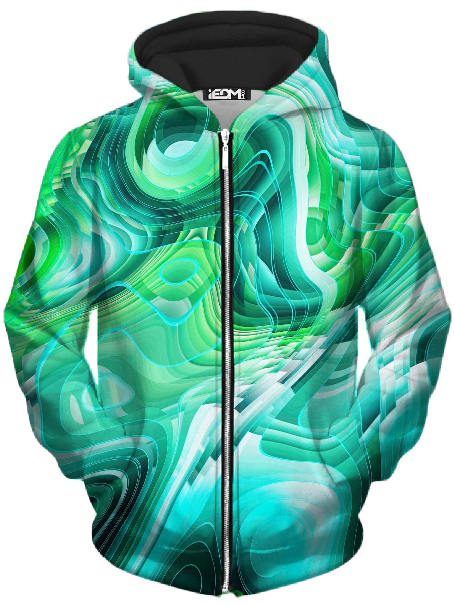 Green Schism Zip-Up Hoodie and Leggings Combo, Art Design Works, | iEDM