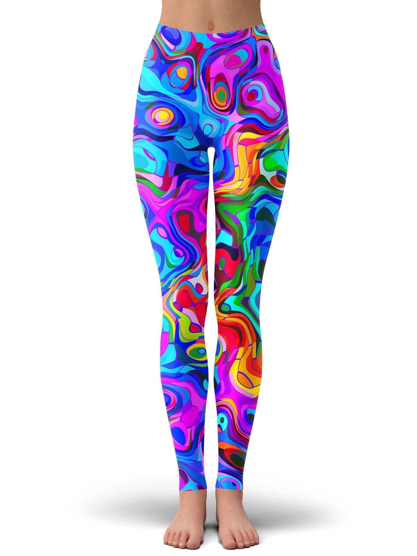 Rainbow Waves Crop Top and Leggings Combo, Art Design Works, | iEDM