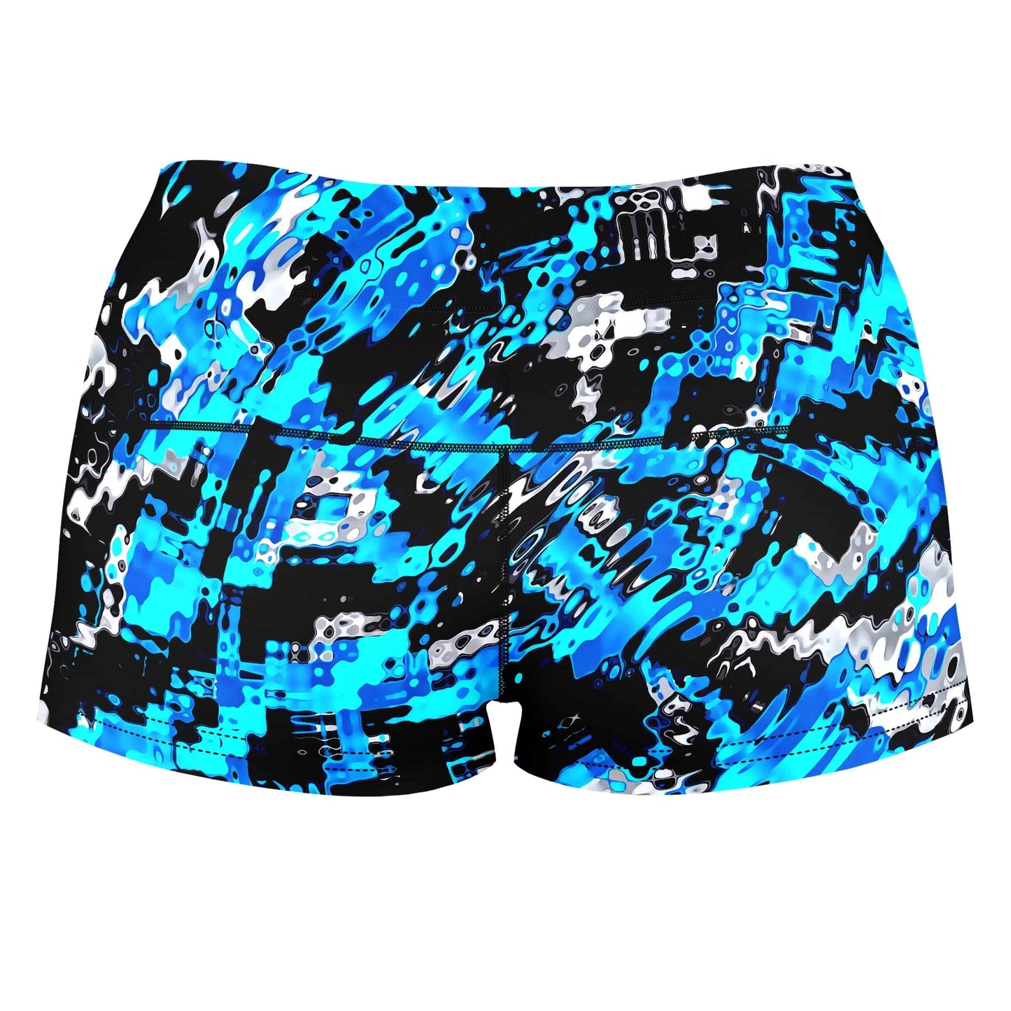 Aqua Rave High-Waisted Women's Shorts, Big Tex Funkadelic, | iEDM