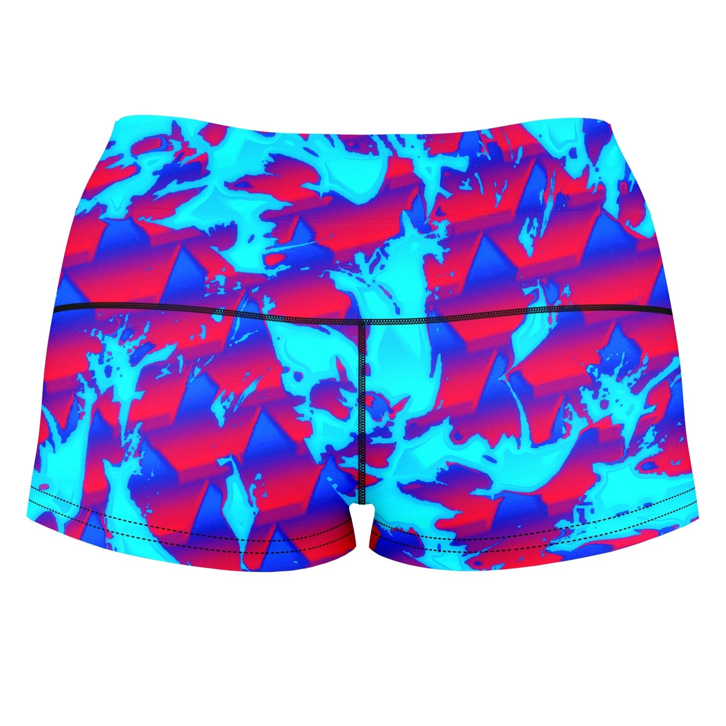 Berry Blast Hypno Splatter High-Waisted Women's Shorts, Big Tex Funkadelic, | iEDM