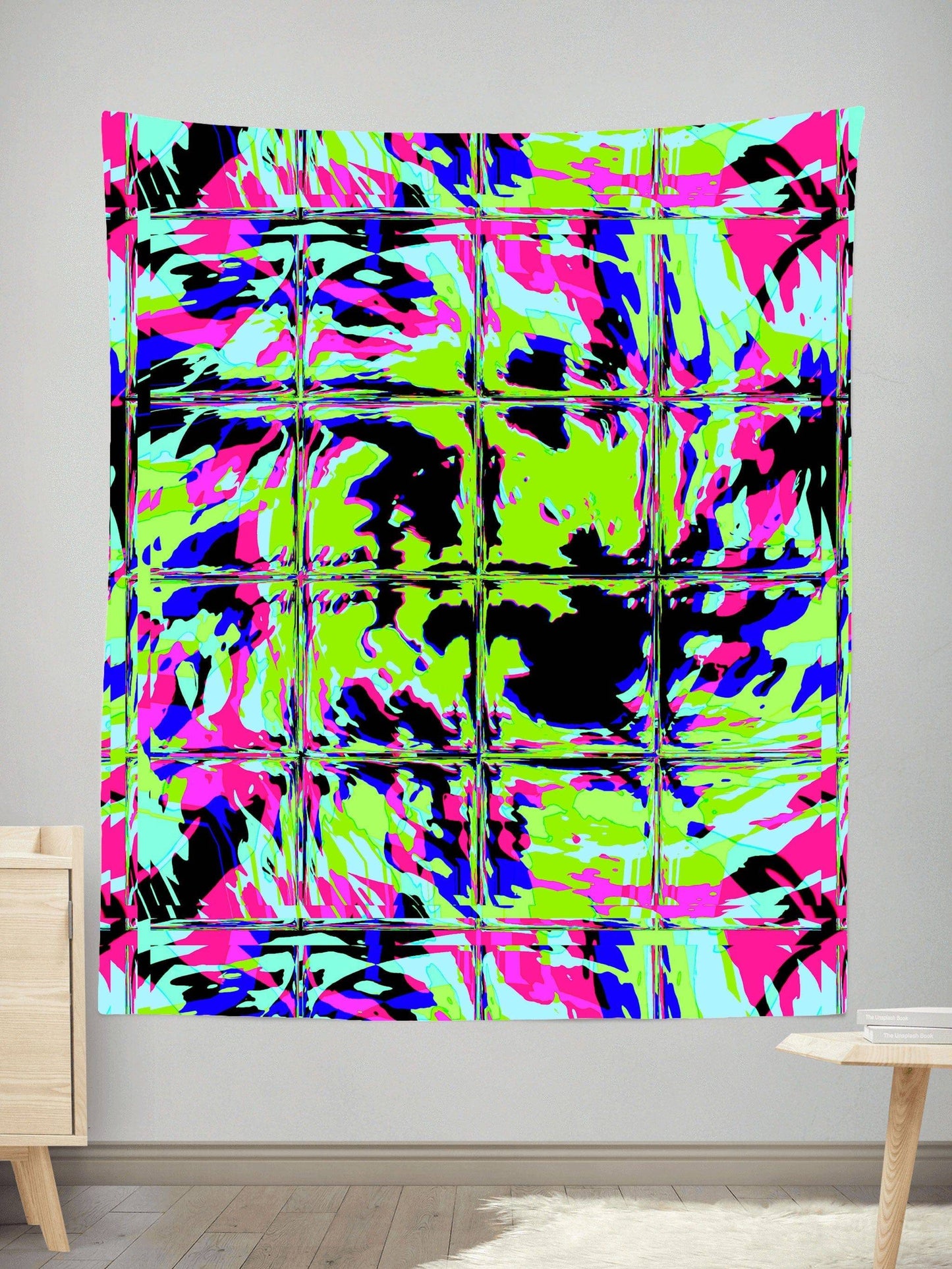 Blacklight Rave Glitch Tapestry, Big Tex Funkadelic, | iEDM