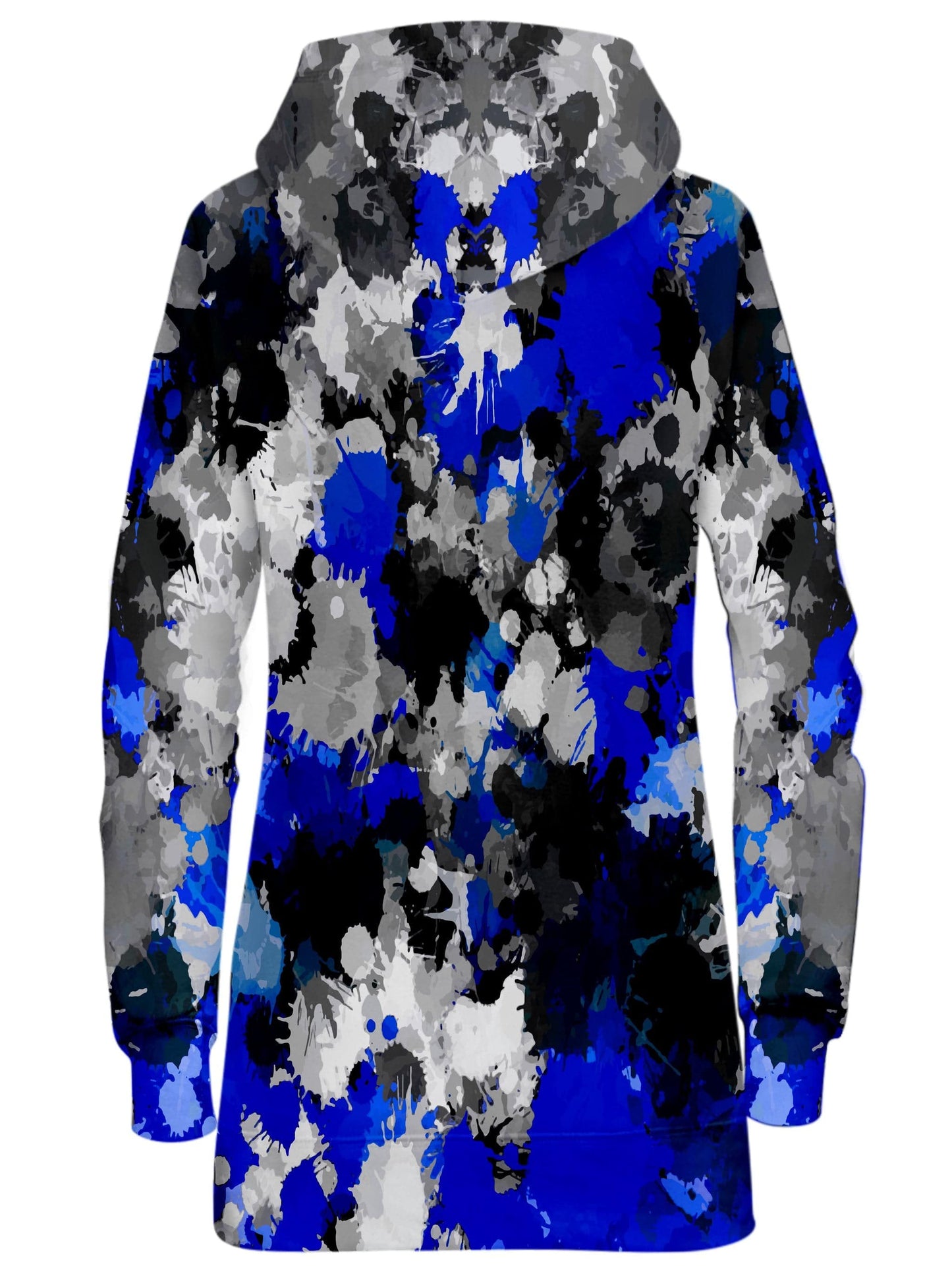 Blue and Grey Paint Splatter Hoodie Dress, Big Tex Funkadelic, | iEDM