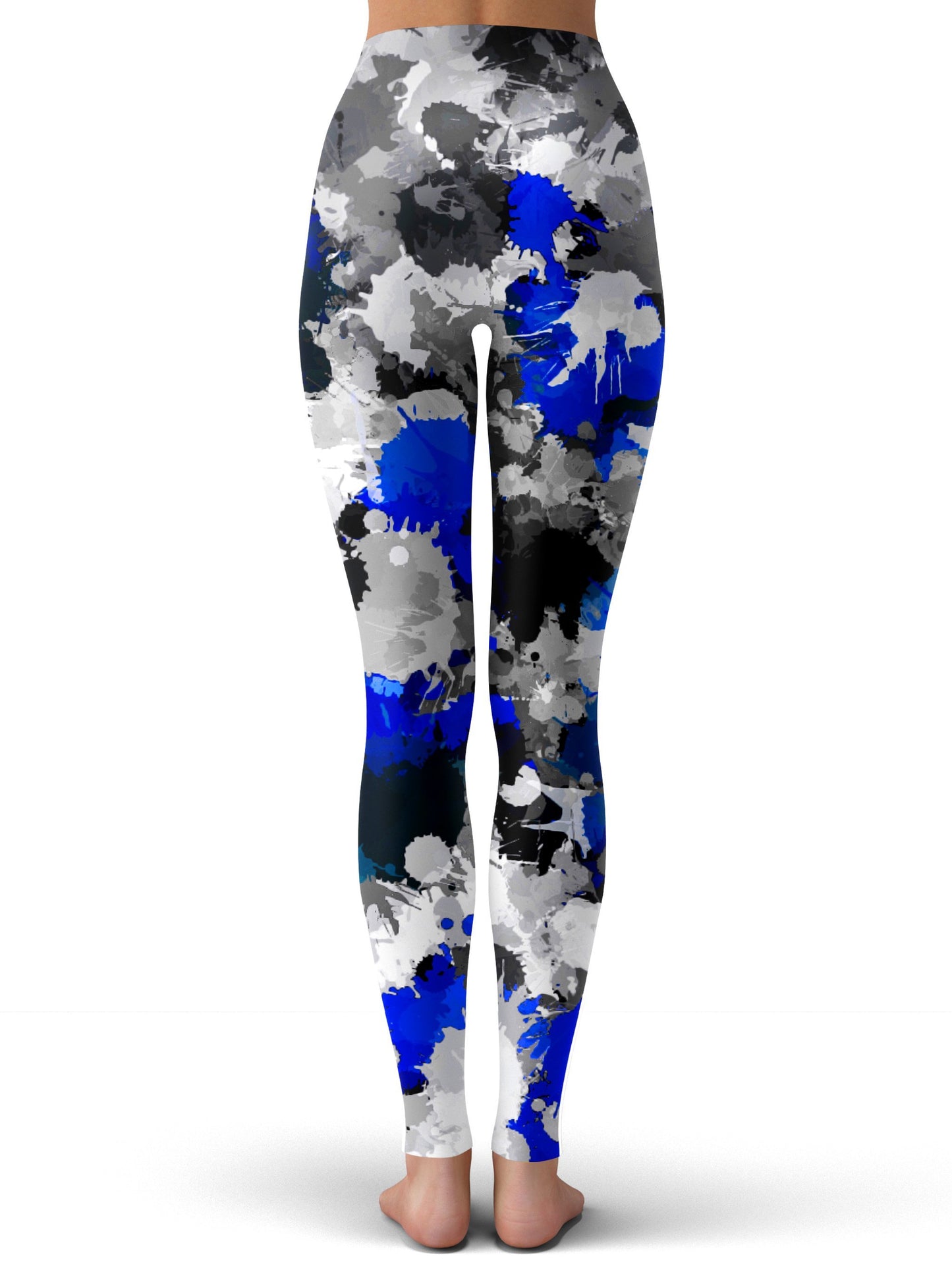 Big Tex Funkadelic Blue and Grey Paint Splatter Leggings - iEDM