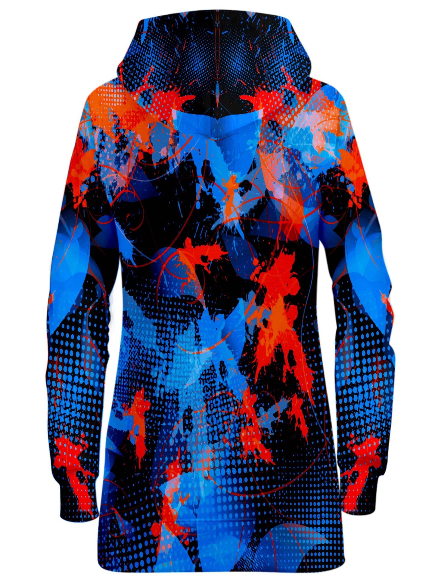 Blue and Orange Paint Splatter Hoodie Dress, Big Tex Funkadelic, | iEDM