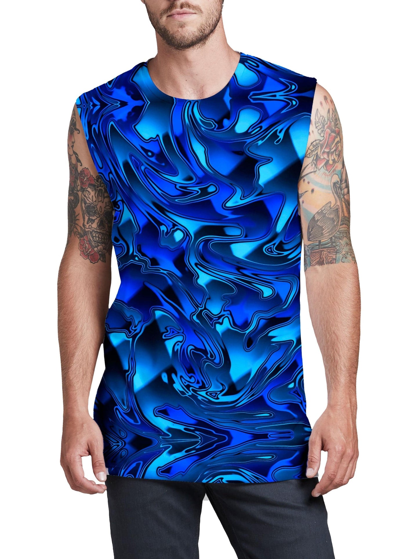 Blue Chromatic Melt Men's Muscle Tank, Big Tex Funkadelic, | iEDM