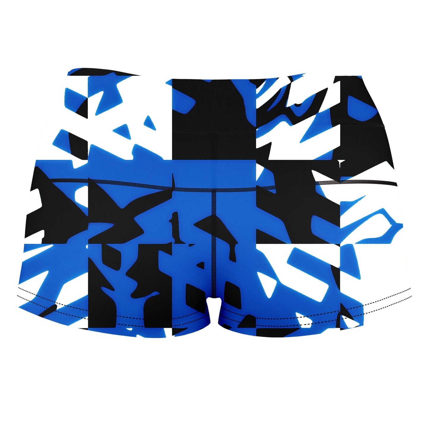 Blue Digital High-Waisted Women's Shorts, Big Tex Funkadelic, | iEDM