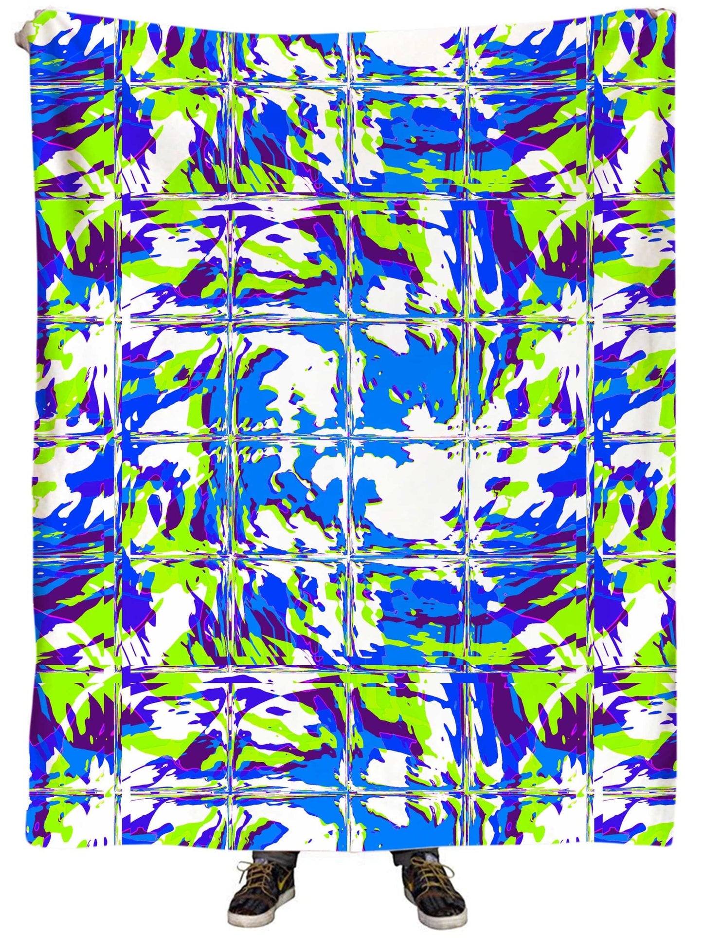 Blue Rave Glitch Plush Blanket, Big Tex Funkadelic, | iEDM