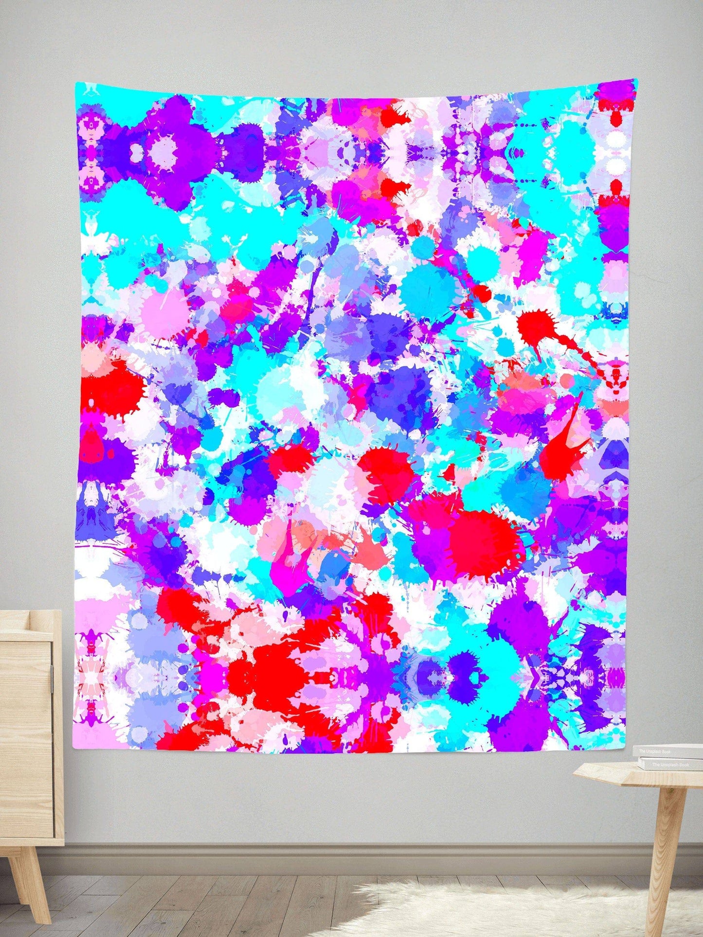 Cherry Frost Paint Splatter Tapestry, Big Tex Funkadelic, | iEDM