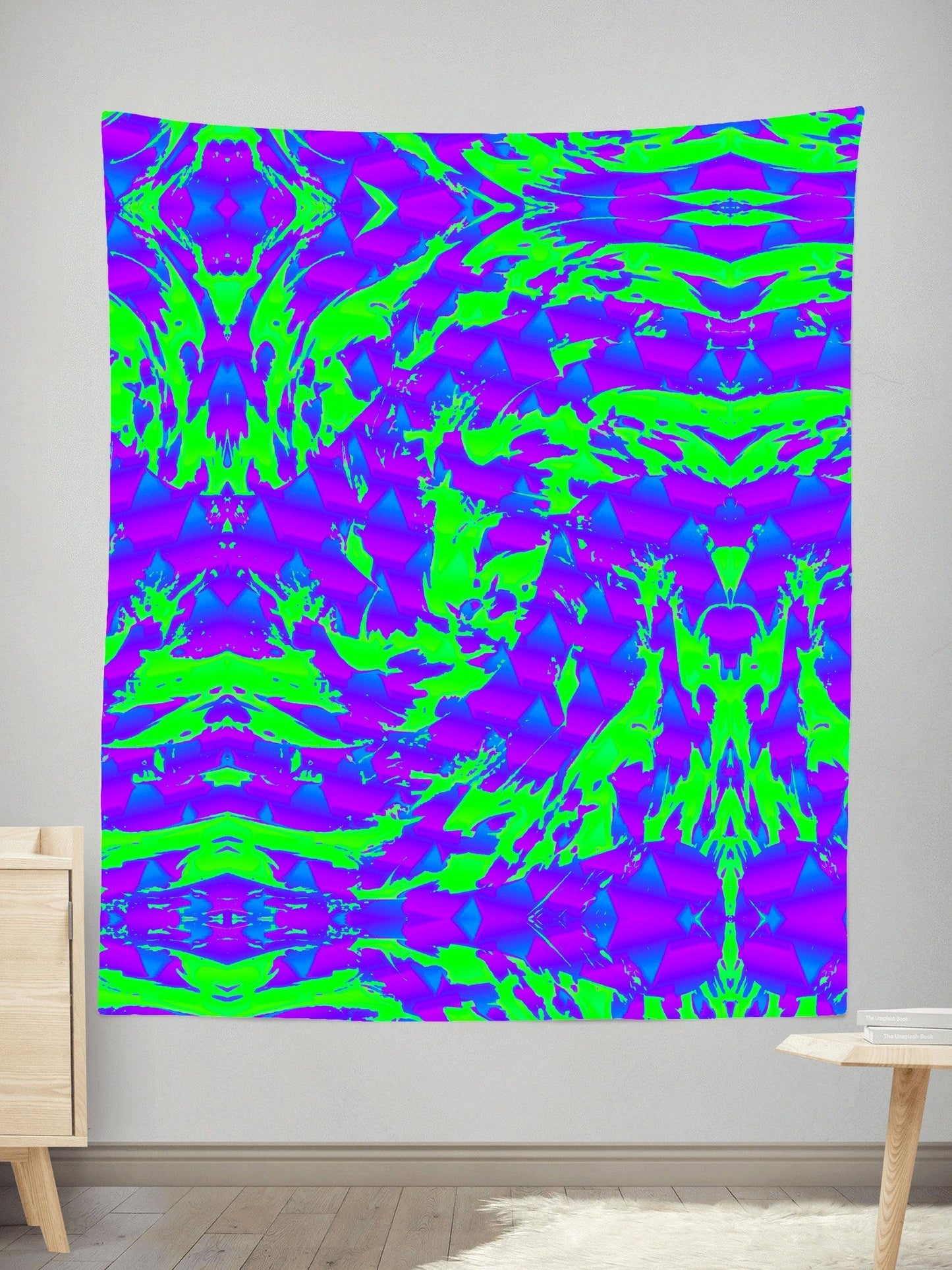 Green and Purple Hypno Splatter Tapestry, Big Tex Funkadelic, | iEDM