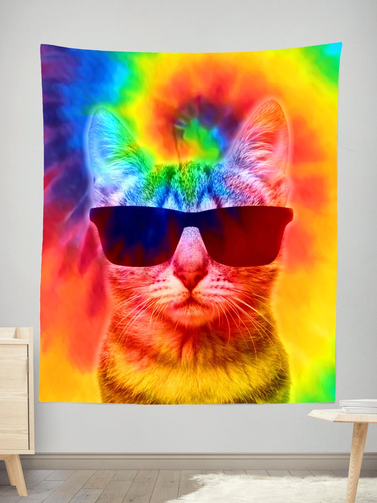 Big Tex Funkadelic Kitten Tie-Dye Tapestry - iEDM