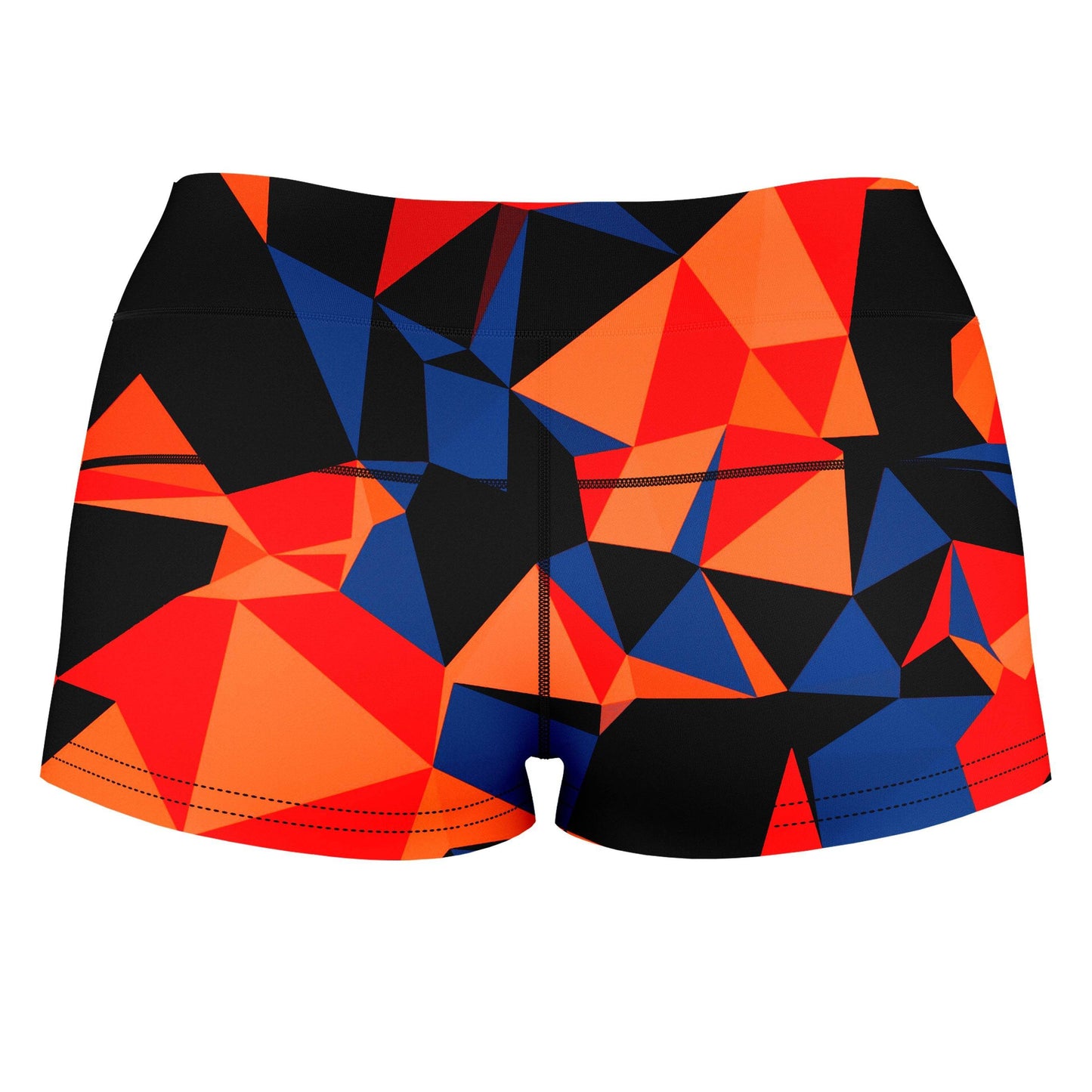 Orange and Black Geo High-Waisted Women's Shorts, Big Tex Funkadelic, | iEDM