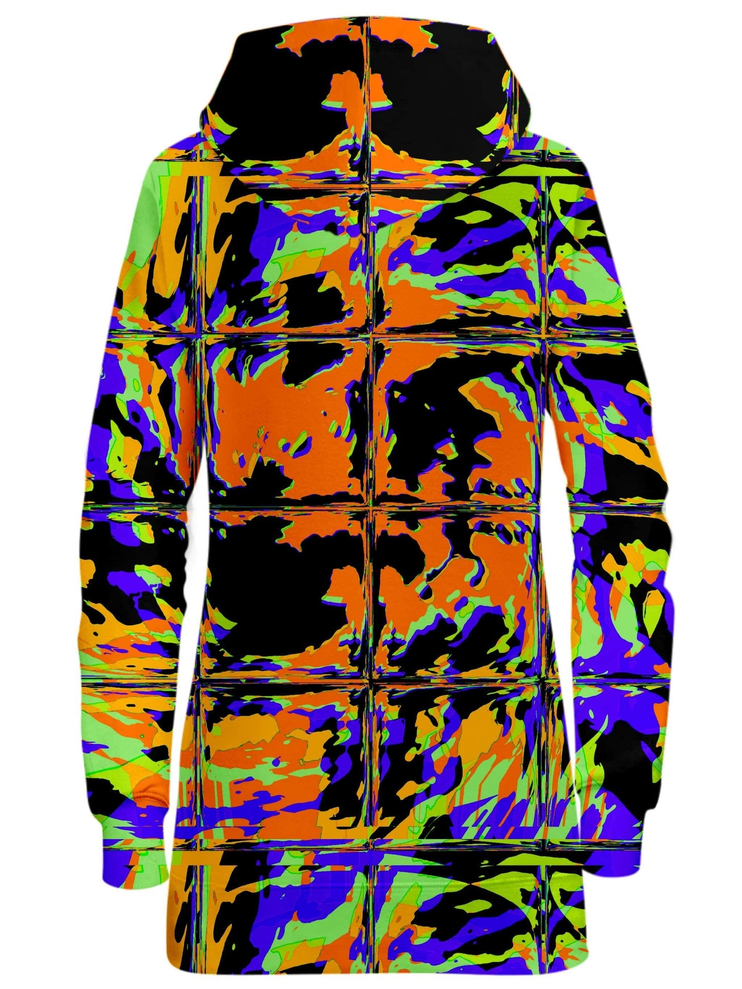 Orange Violet Rave Glitch Hoodie Dress, Big Tex Funkadelic, | iEDM