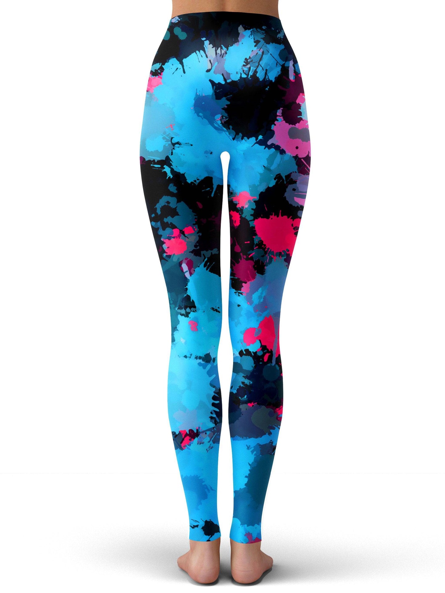 Pink and Blue Paint Splatter Leggings, Big Tex Funkadelic, | iEDM
