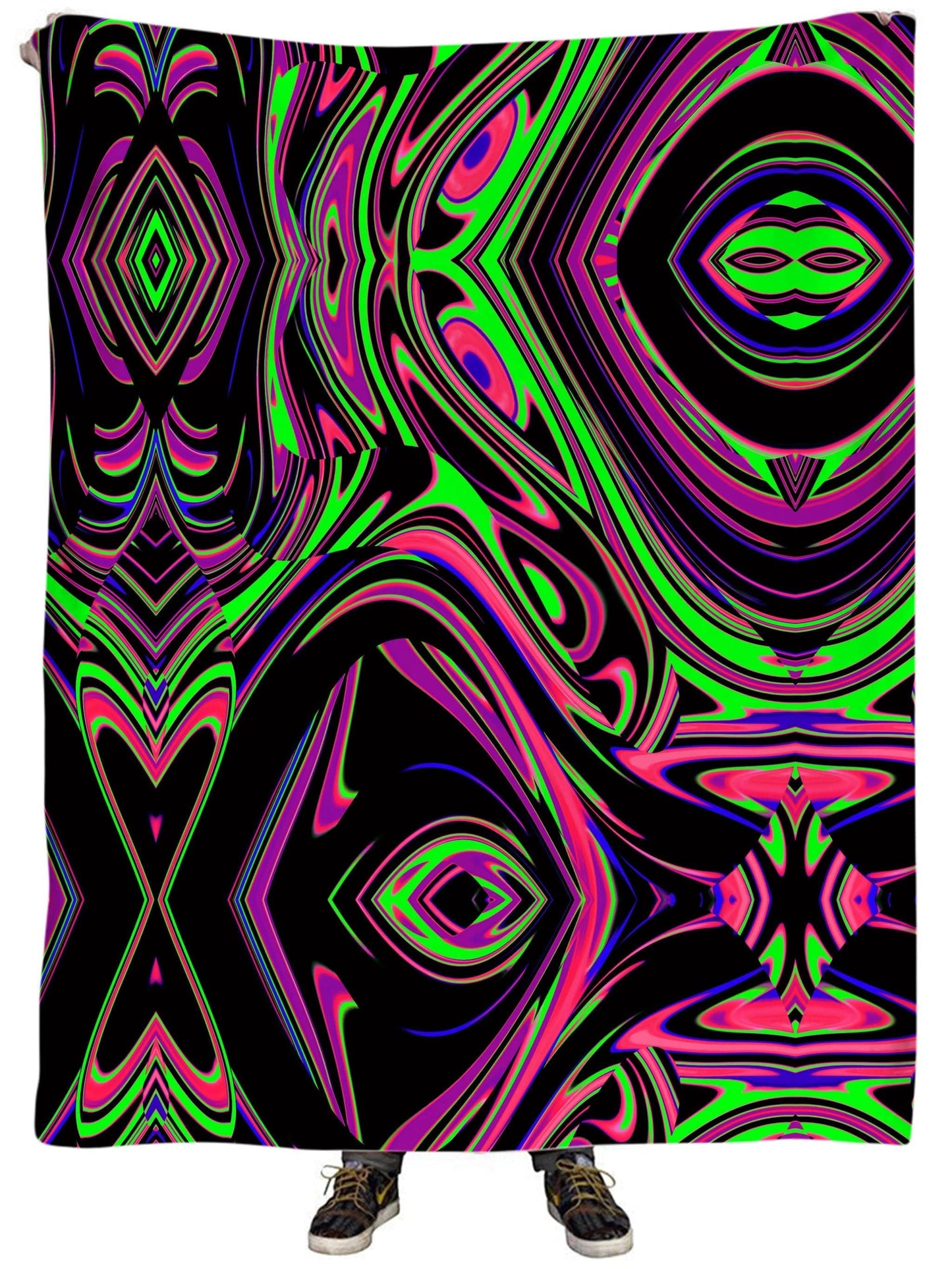 Pink and Green Blackout Drip Plush Blanket, Big Tex Funkadelic, | iEDM