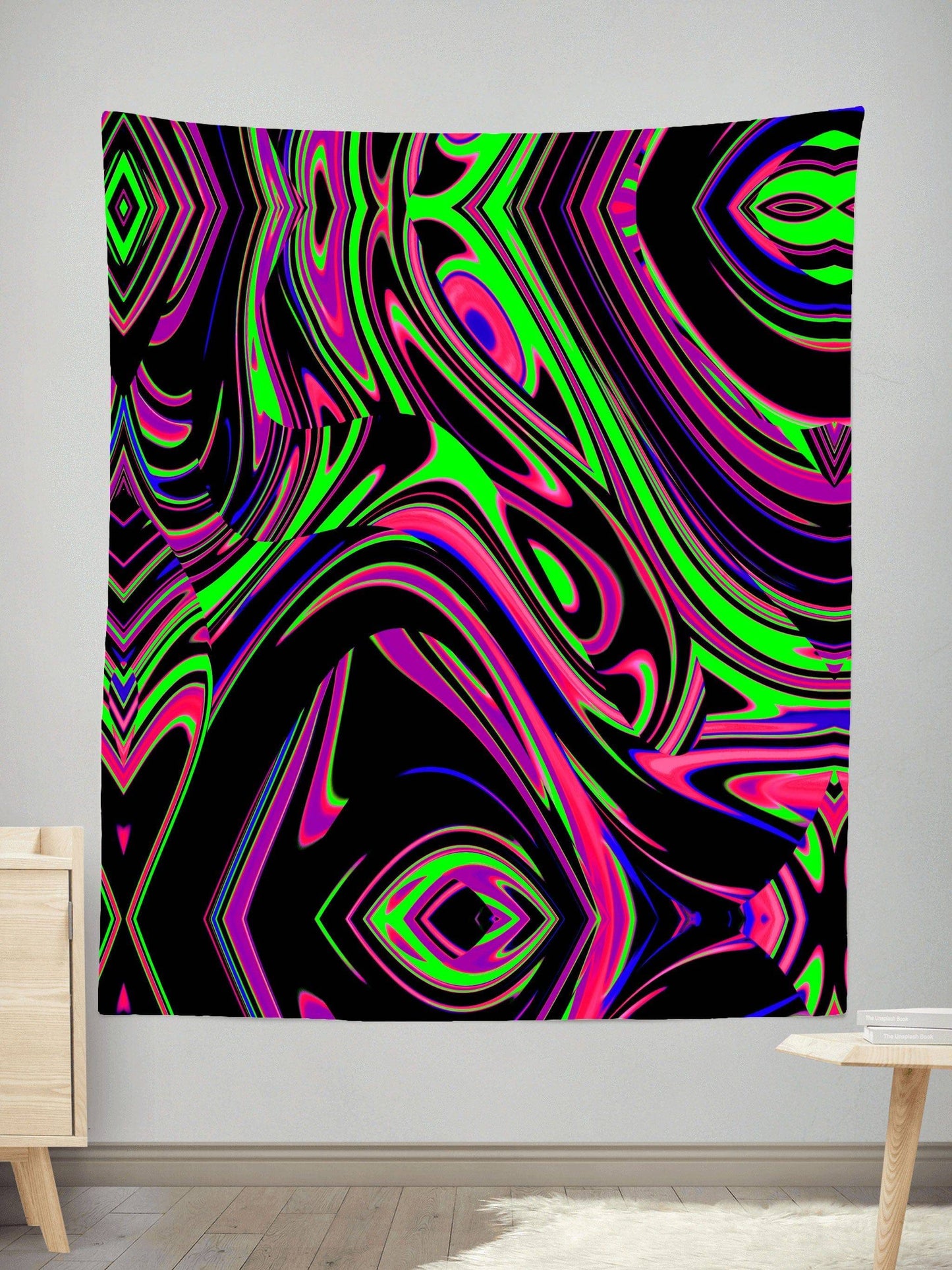 Pink and Green Blackout Drip Tapestry, Big Tex Funkadelic, | iEDM